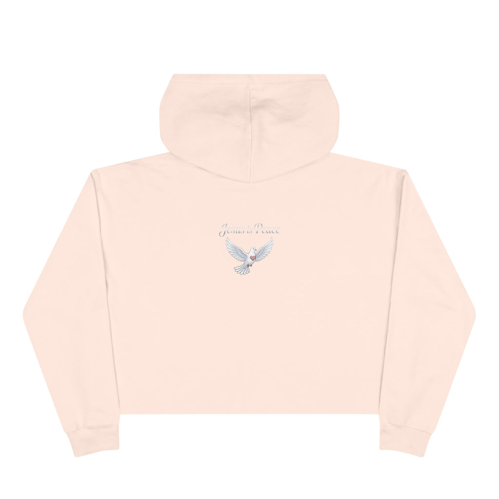 Jesus Is Peace Cropped Hoodie — Dove Faith Graphic