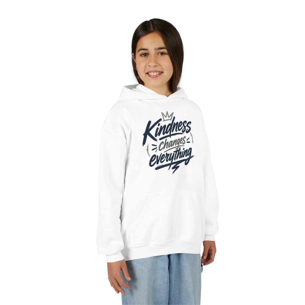 Youth Hoodie – “Kindness Changes Everything” Inspirational Kids Pullover
