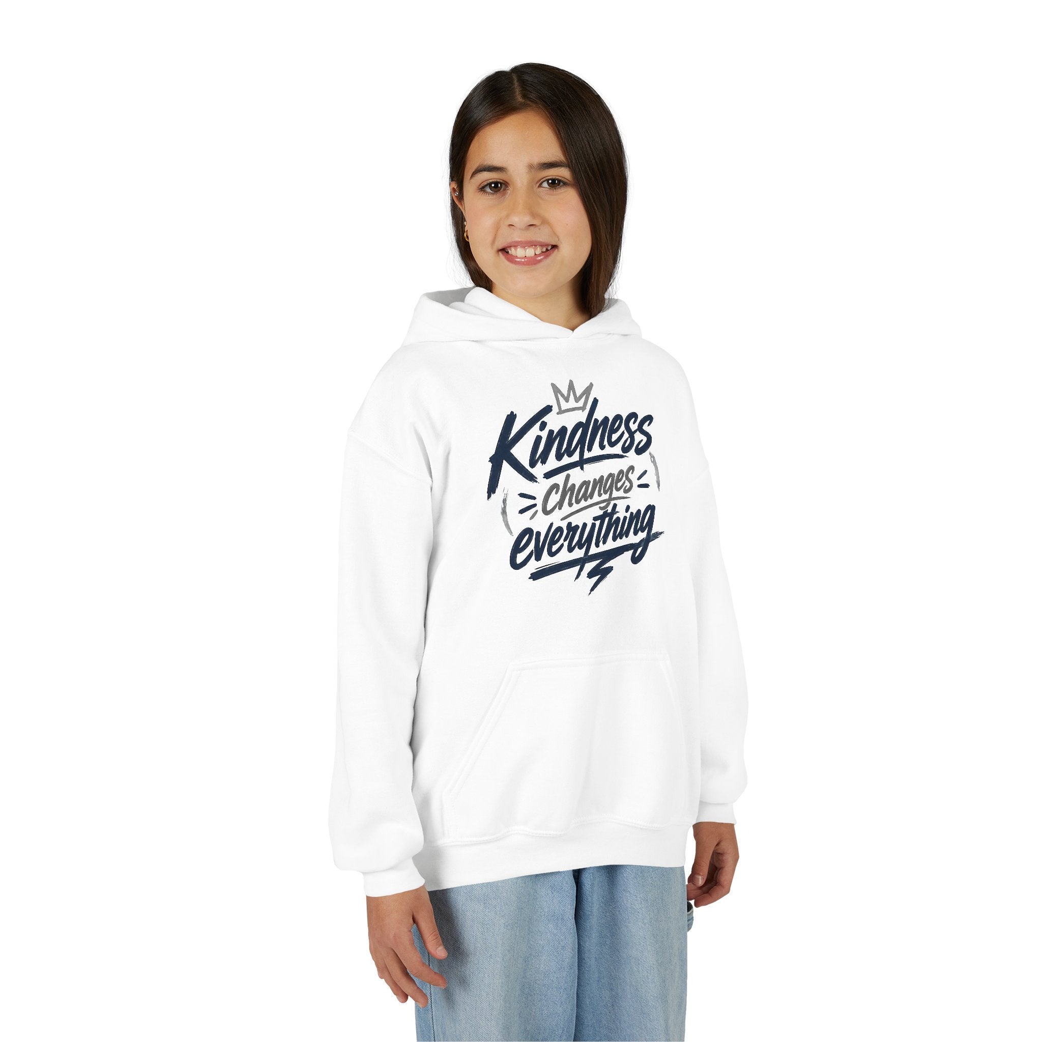 Youth Hoodie – “Kindness Changes Everything” Inspirational Kids Pullover