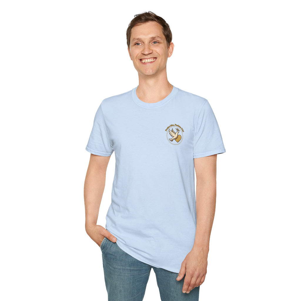 Dove of Peace Pocket T-Shirt | Pray Love Remember Christian Tee | Faith Freedom Creations