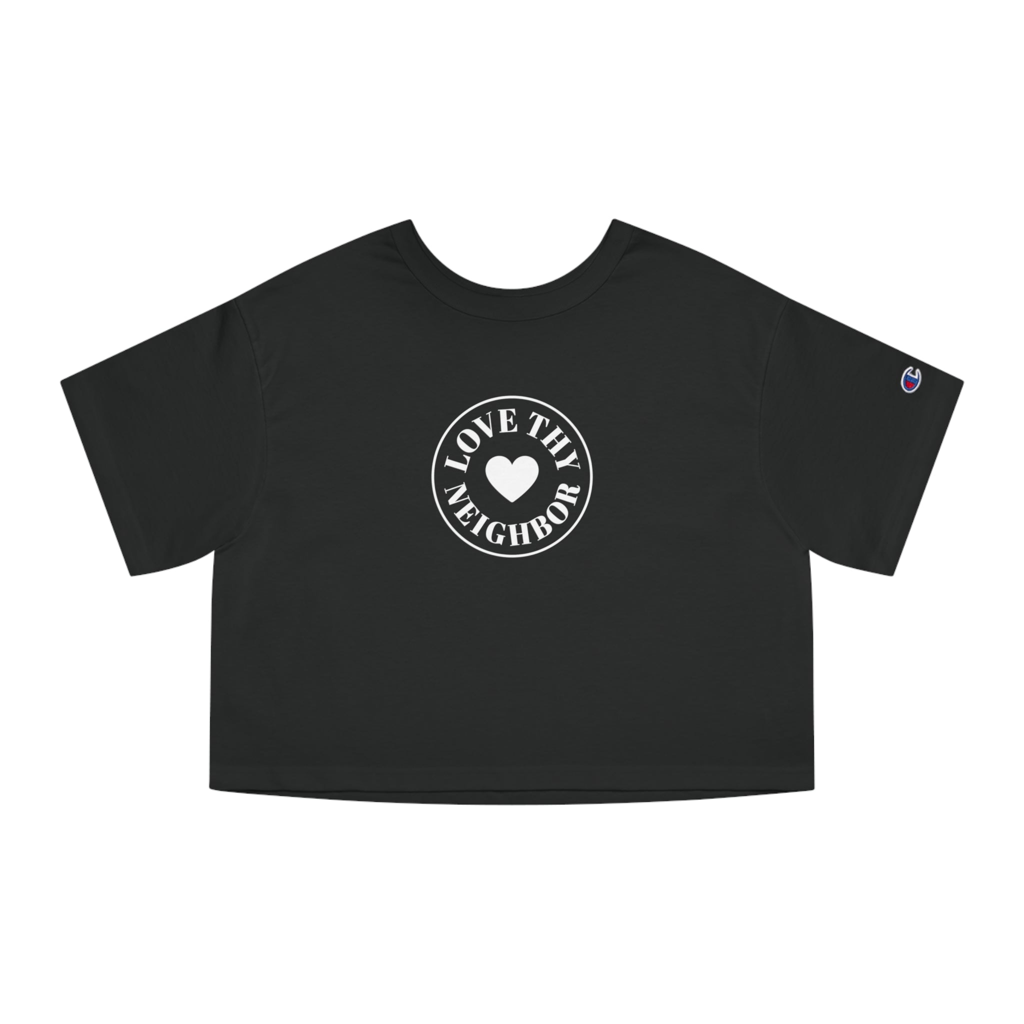 Love Thy Neighbor Cropped T-Shirt — Christian Faith Verse Tee