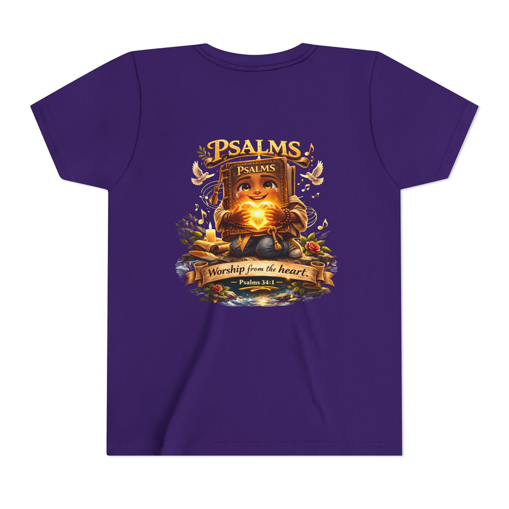 Praise Him Psalms 34:1 Youth T-Shirt | Christian Kids Faith Tee | Inspirational Youth Apparel