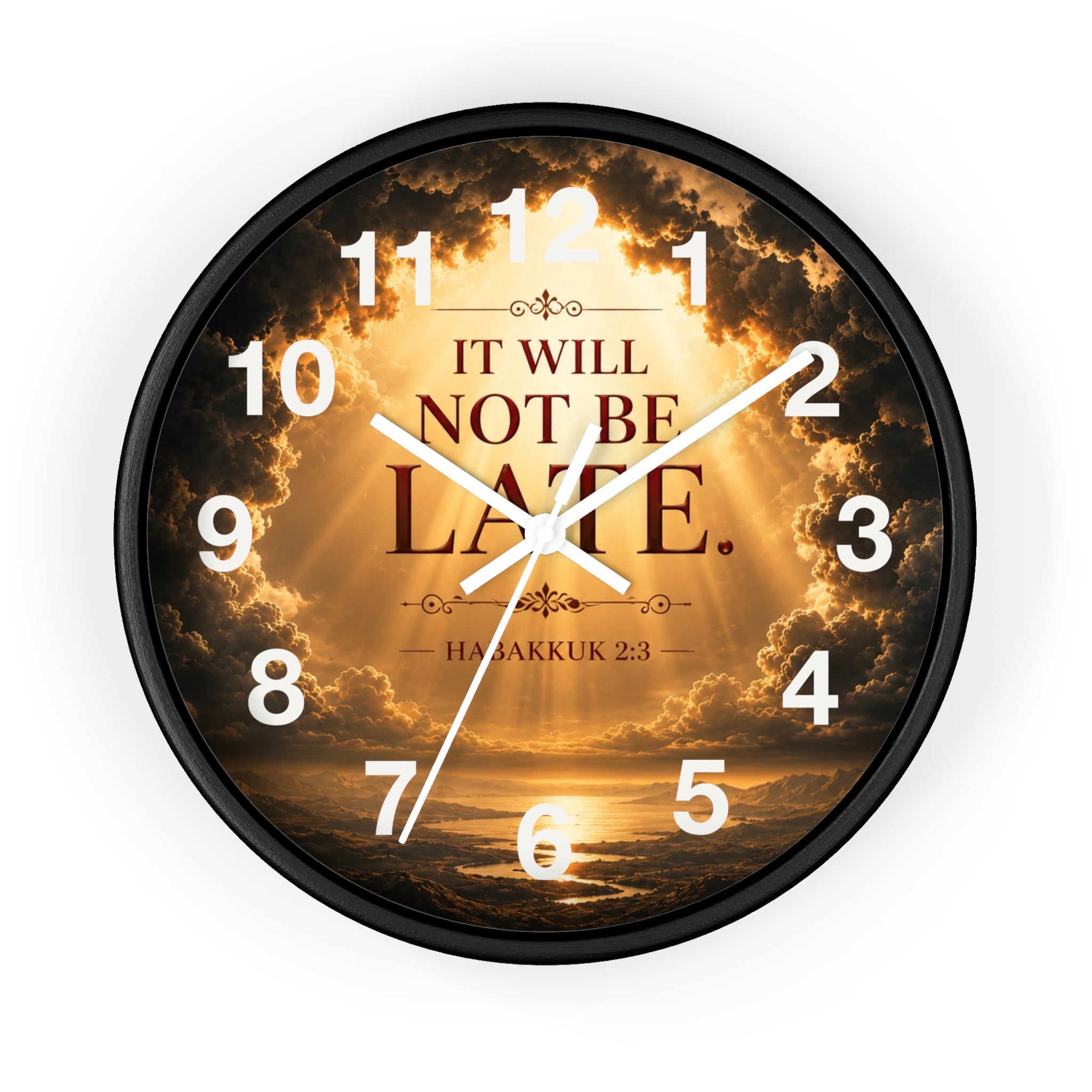 It Will Not Be Late Wall Clock | Habakkuk 2:3 Christian Scripture Clock | Inspirational Faith Decor