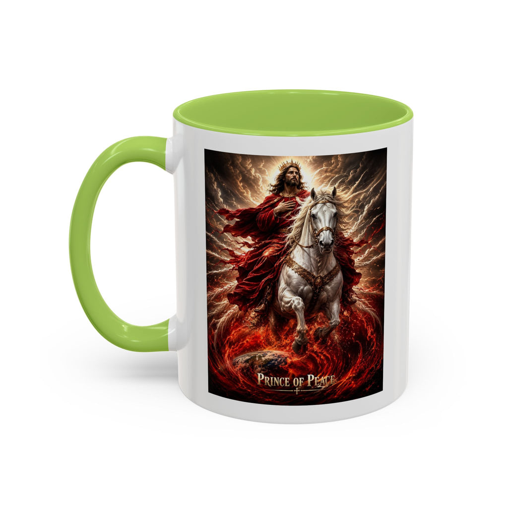Prince of Peace Coffee Mug | Christian Jesus Rider Accent Mug | Inspirational Faith Gift