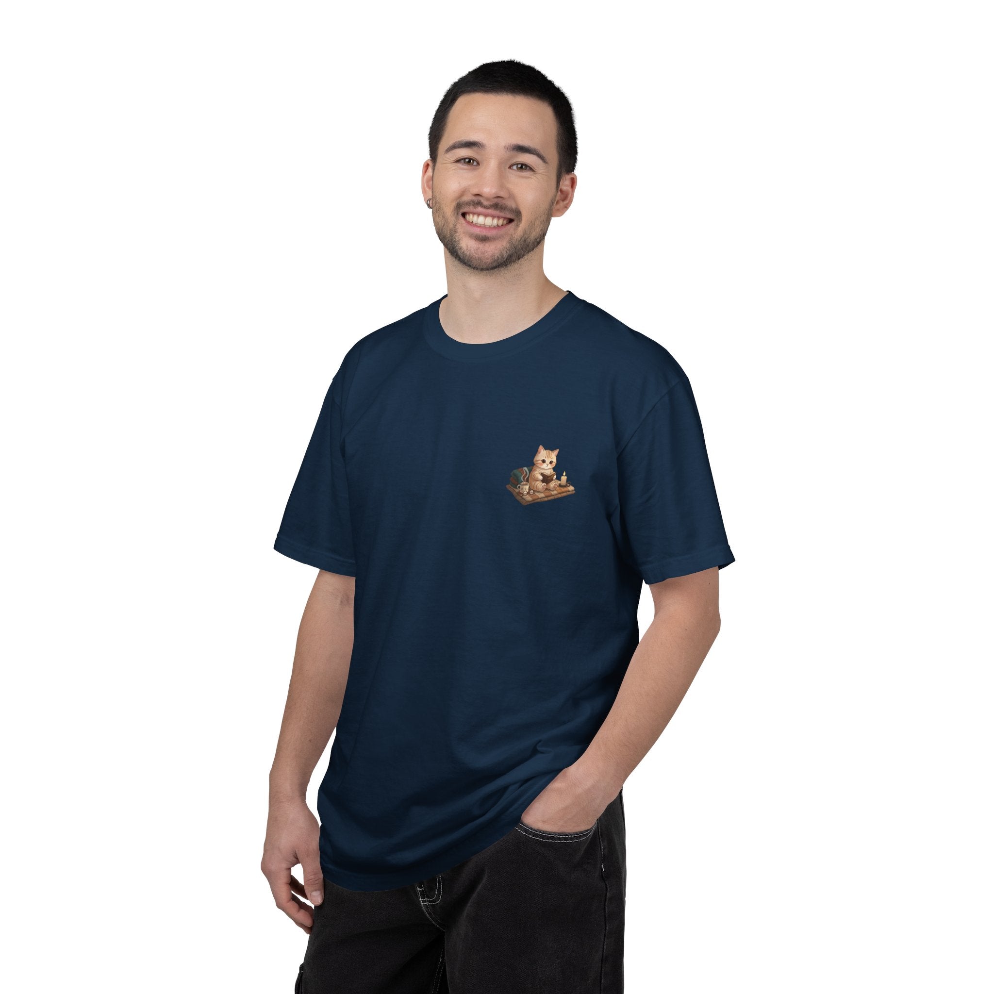 Cozy Cat Prayer T-Shirt — Faith Heart Cat Tee | Christian Cat Lover Shirt