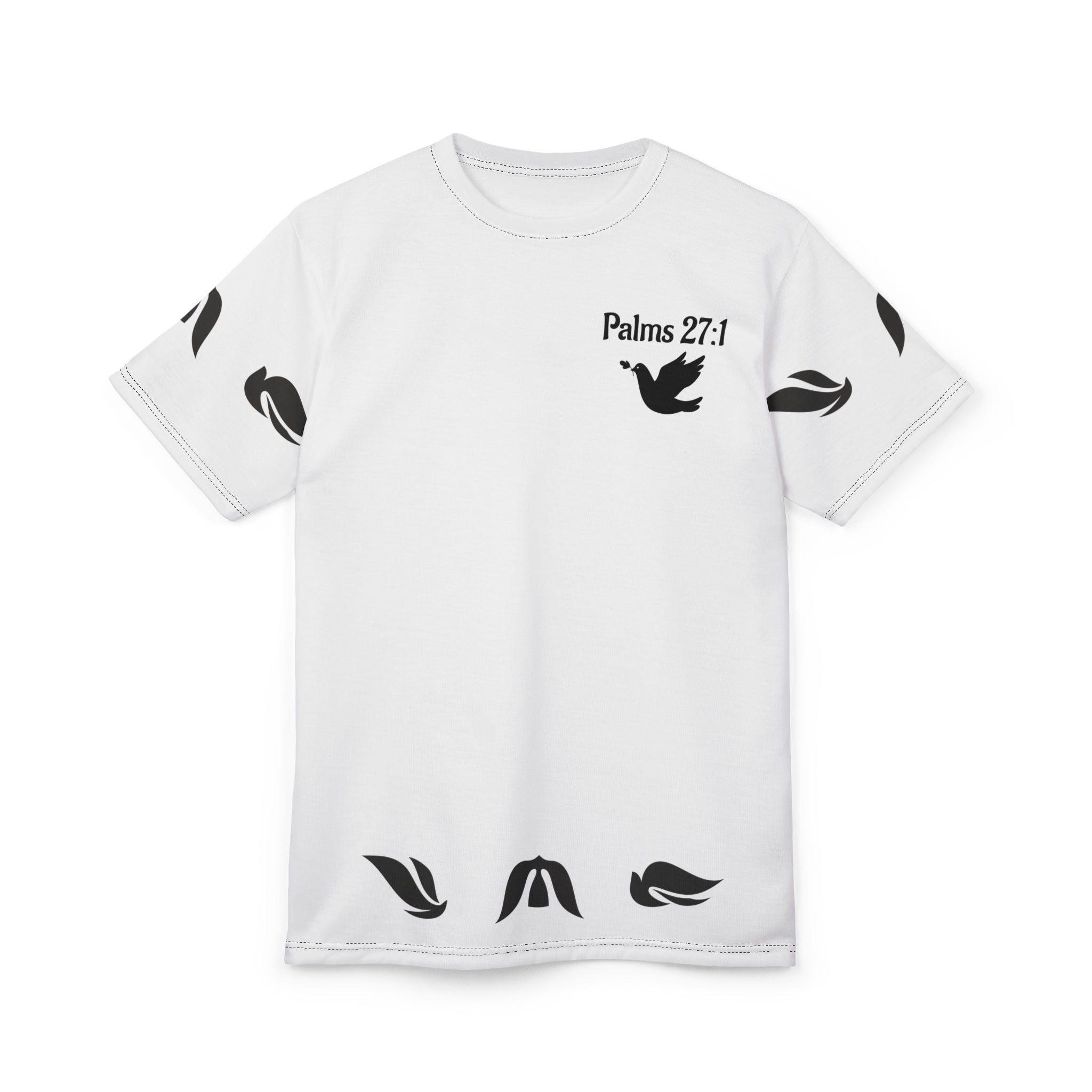 Psalm 27:1 Dove Graphic T-Shirt – “The Lord is My Light & Salvation” Christian Bible Verse Tee