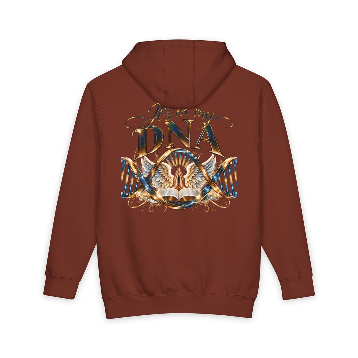 It's in My DNA Christian Hoodie | Heavyweight Faith Pullover with Bible & Praying Hands