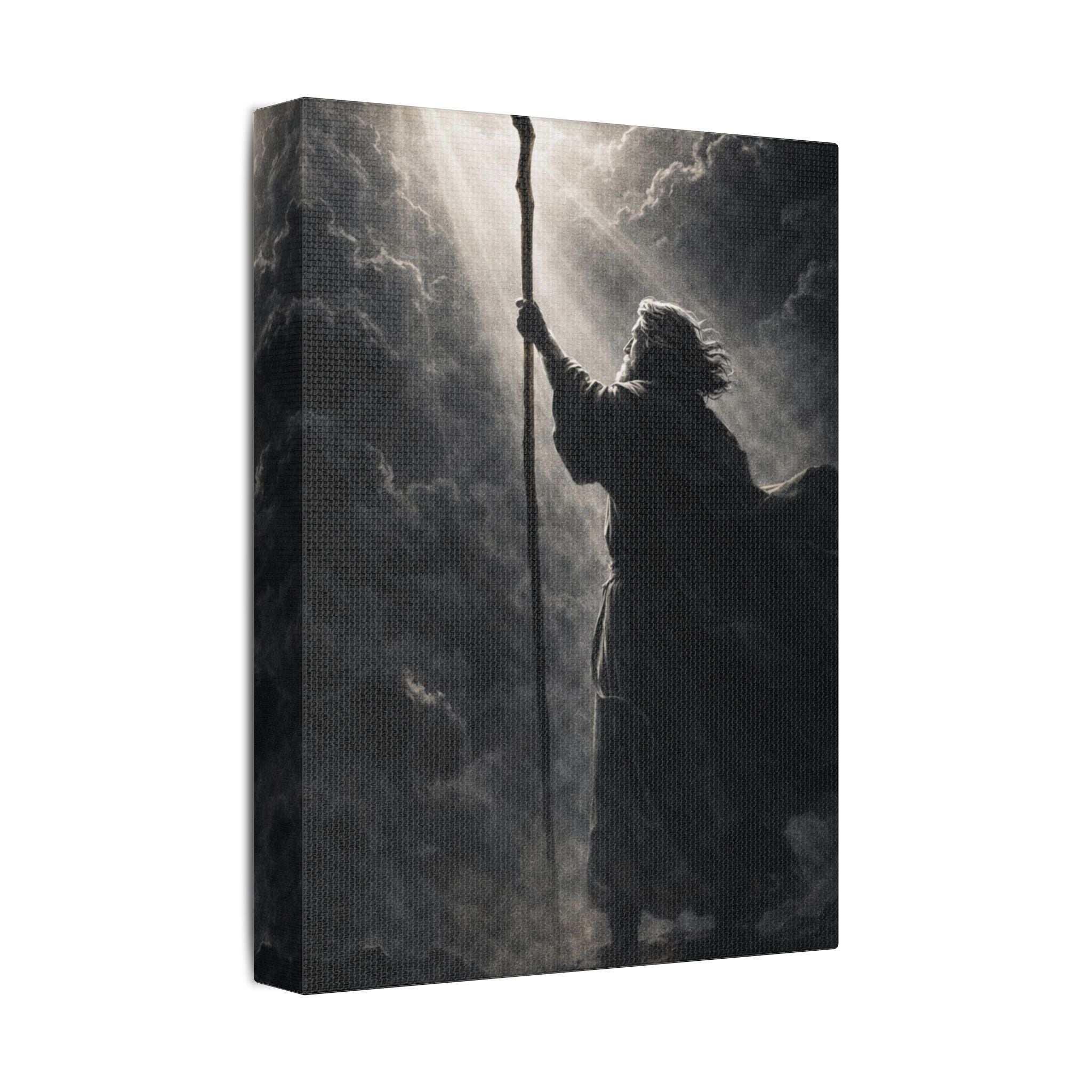Moses Canvas — Monochrome Biblical Wall Art