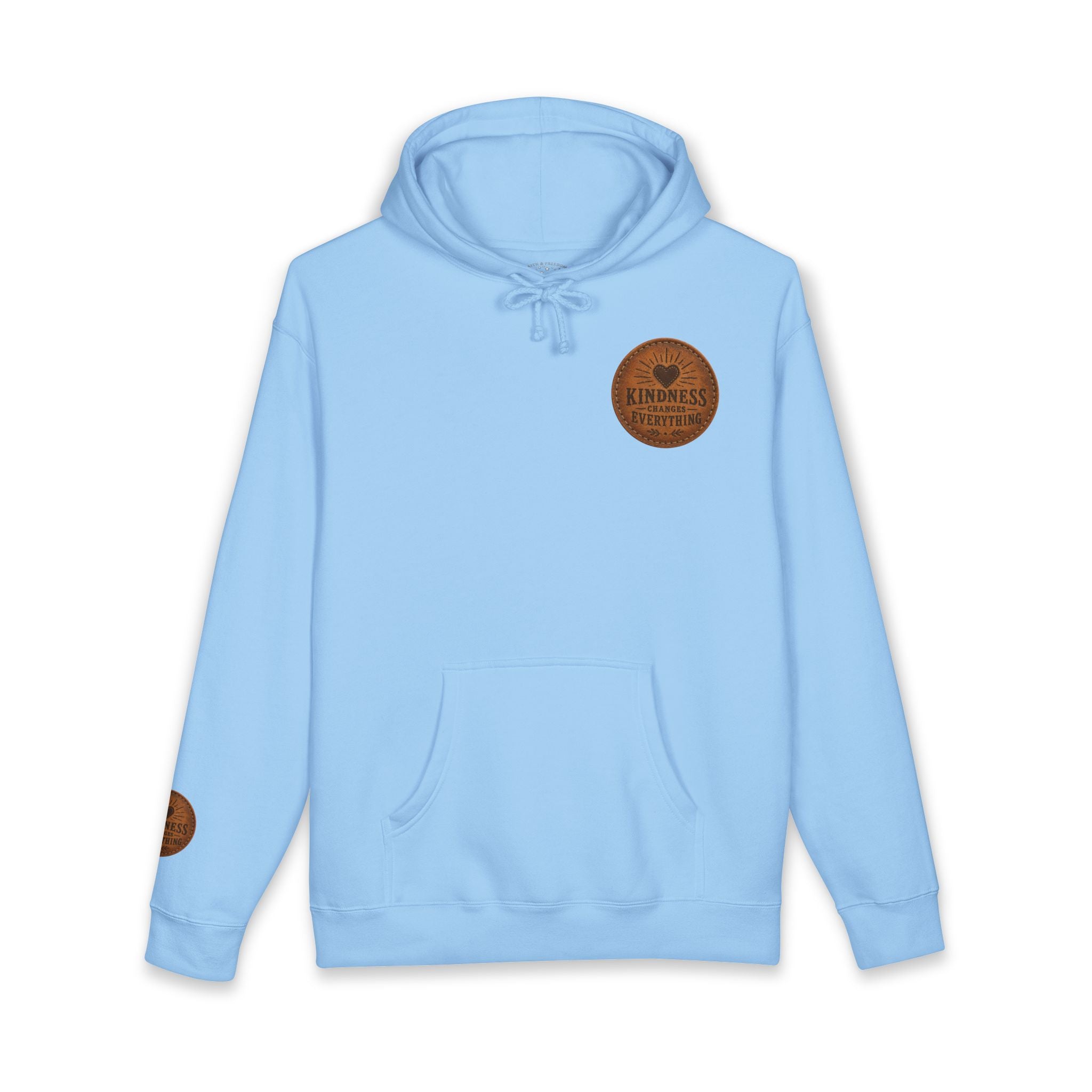 Kindness Changes Everything Heavyweight Hoodie | Vintage Patch Christian Hoodie | Inspirational Fleece Sweatshirt