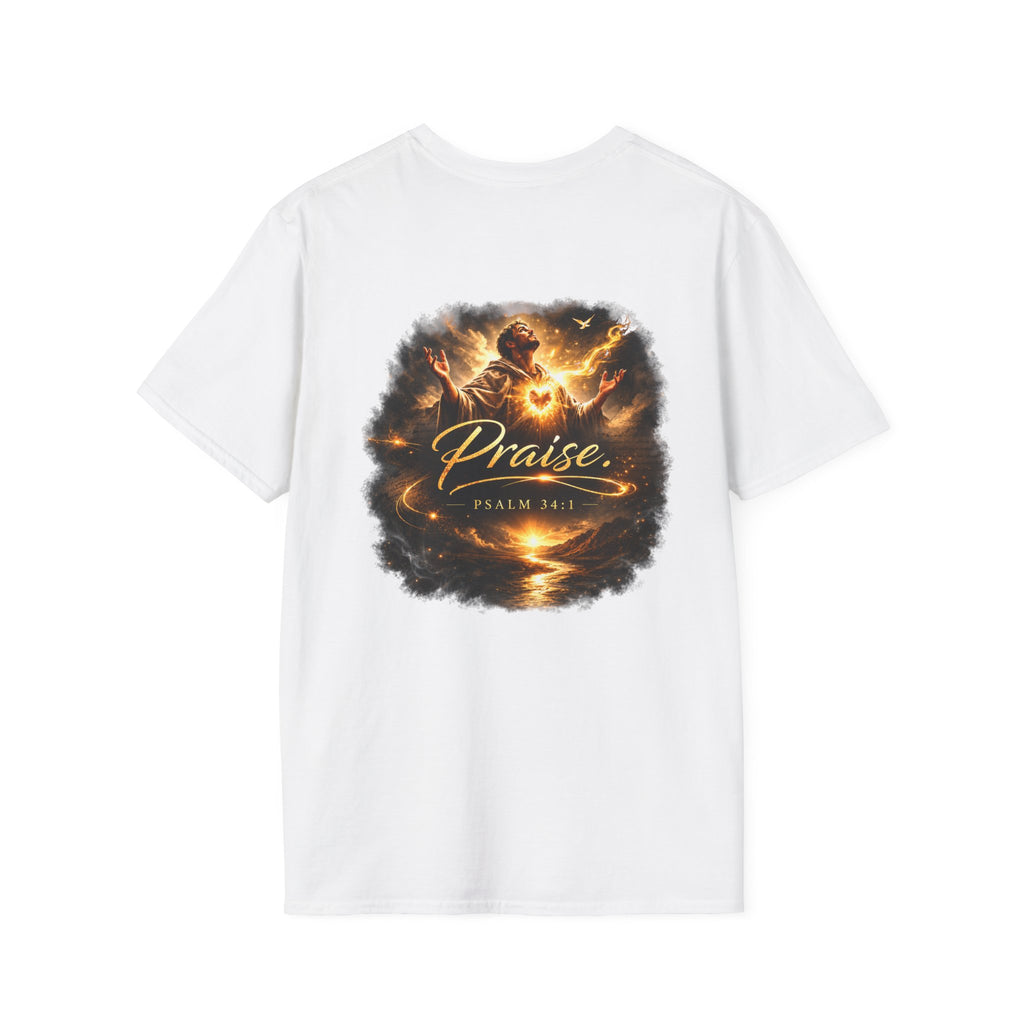 Minimalist Christian T-shirt featuring a Dove of Peace chest emblem with the words “Pray, Love, Remember” on a soft lightweight faith-inspired tee.