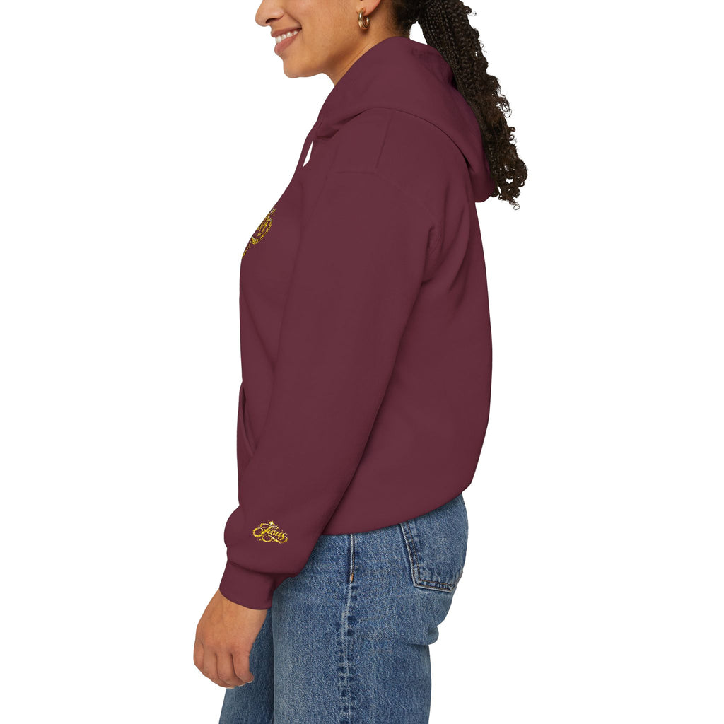Jesus Gold Script Hoodie – Sparkle Christian Faith Pullover | Inspirational Hoodie