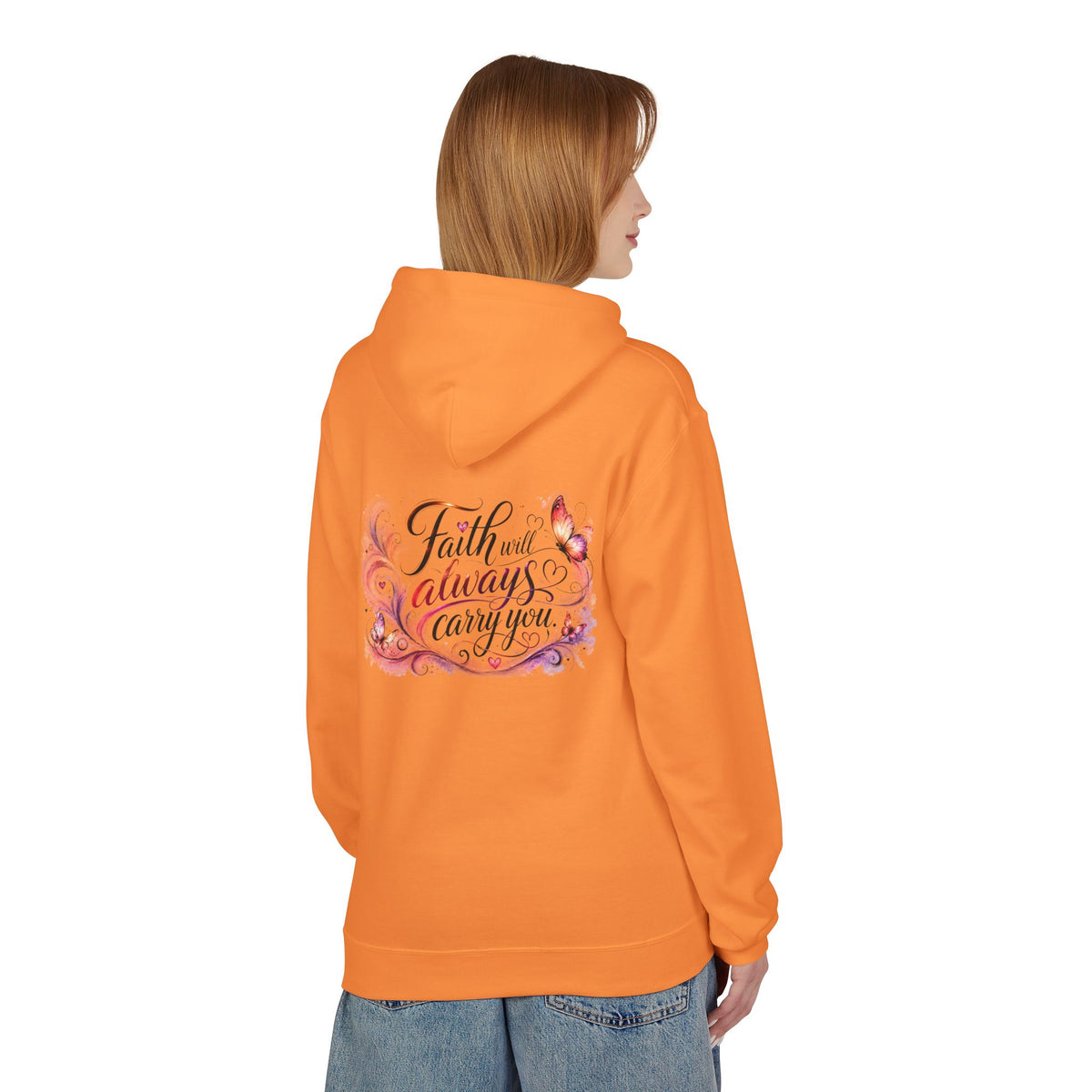 Faith Will Always Carry You Hoodie | Butterfly Christian Inspirational Pullover