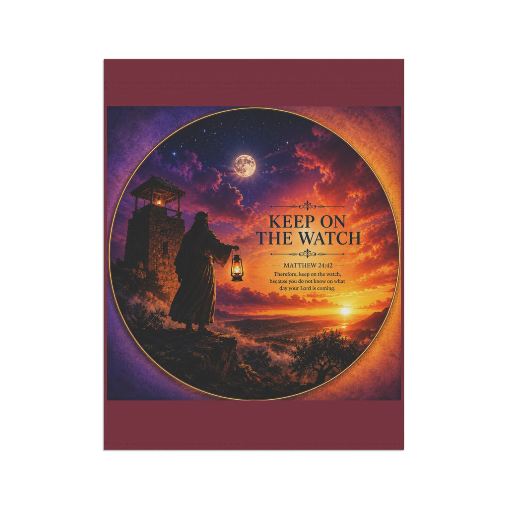 Keep On The Watch Garden Flag | Christian Lighthouse Prayer Banner | Inspirational Outdoor Decor