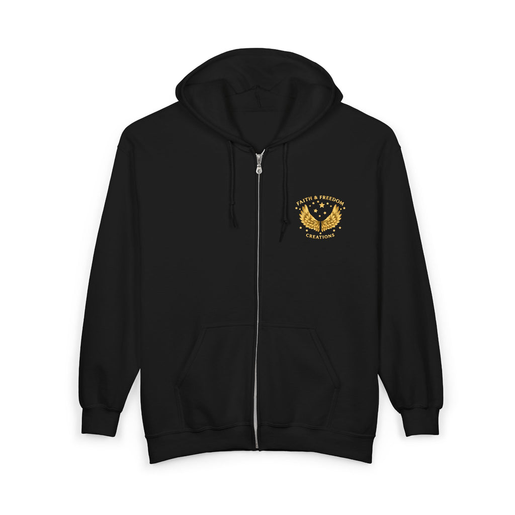 Abraham – Full-Zip Hoodie | “Trusted the Promise” Patriotic Faith Graphic – Five-Star Faith Series