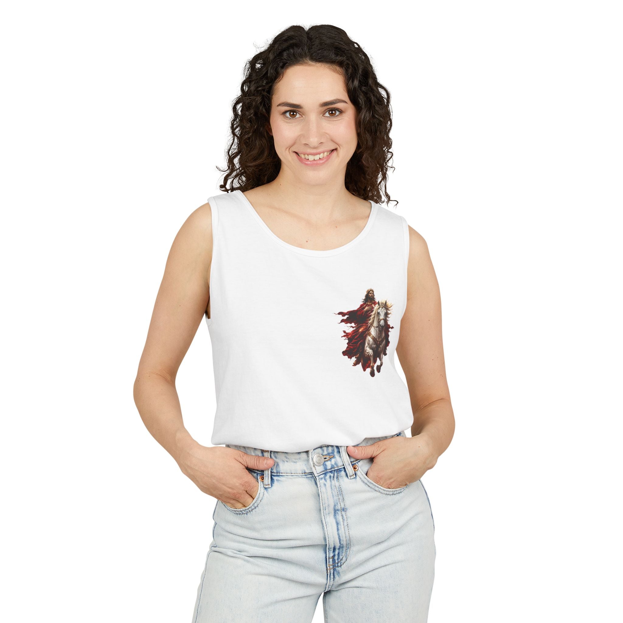 Jesus Second Coming Tank Top | Jesus on White Horse Christian Tank | Inspirational Faith Apparel