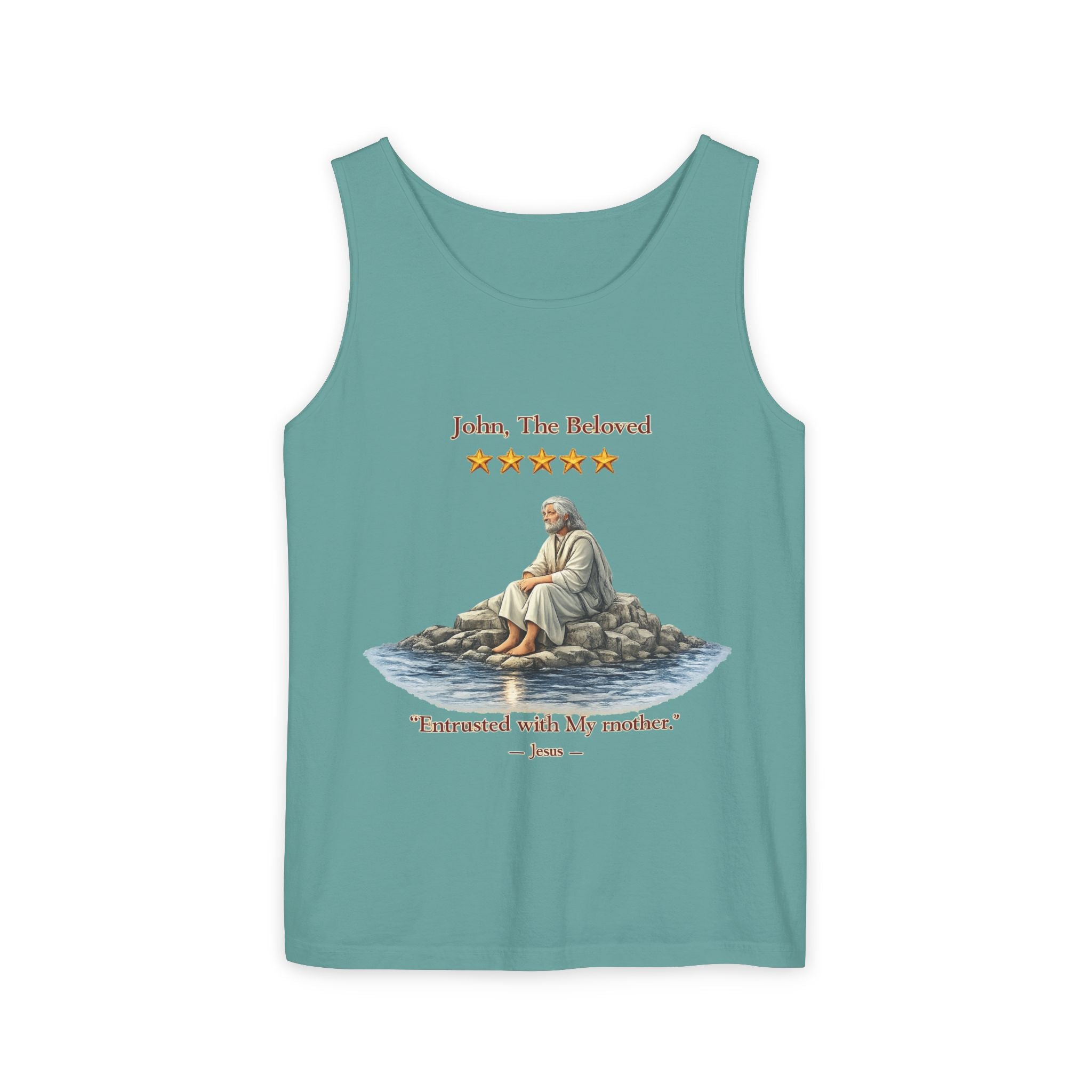 "John, the Beloved Review" Tank Top — "Entrusted with My Mother" Christian Faith Graphic Tank-⭐ Five-Star Faith Series⭐