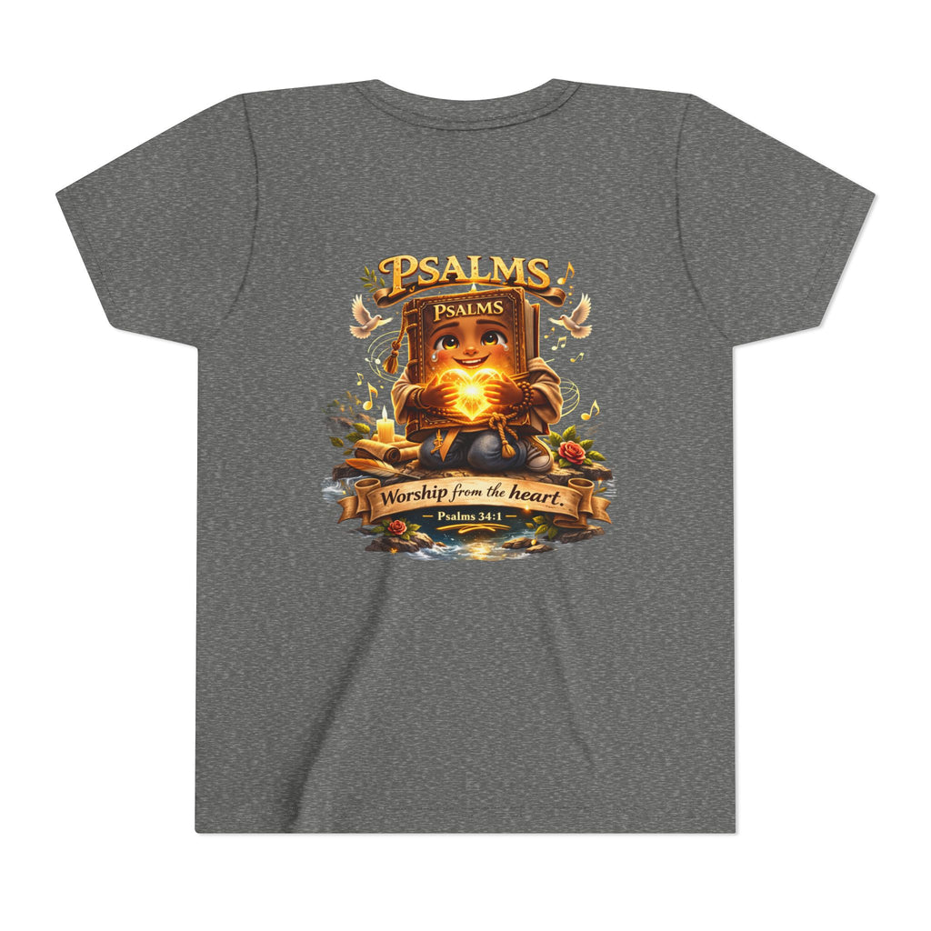 Praise Him Psalms 34:1 Youth T-Shirt | Christian Kids Faith Tee | Inspirational Youth Apparel