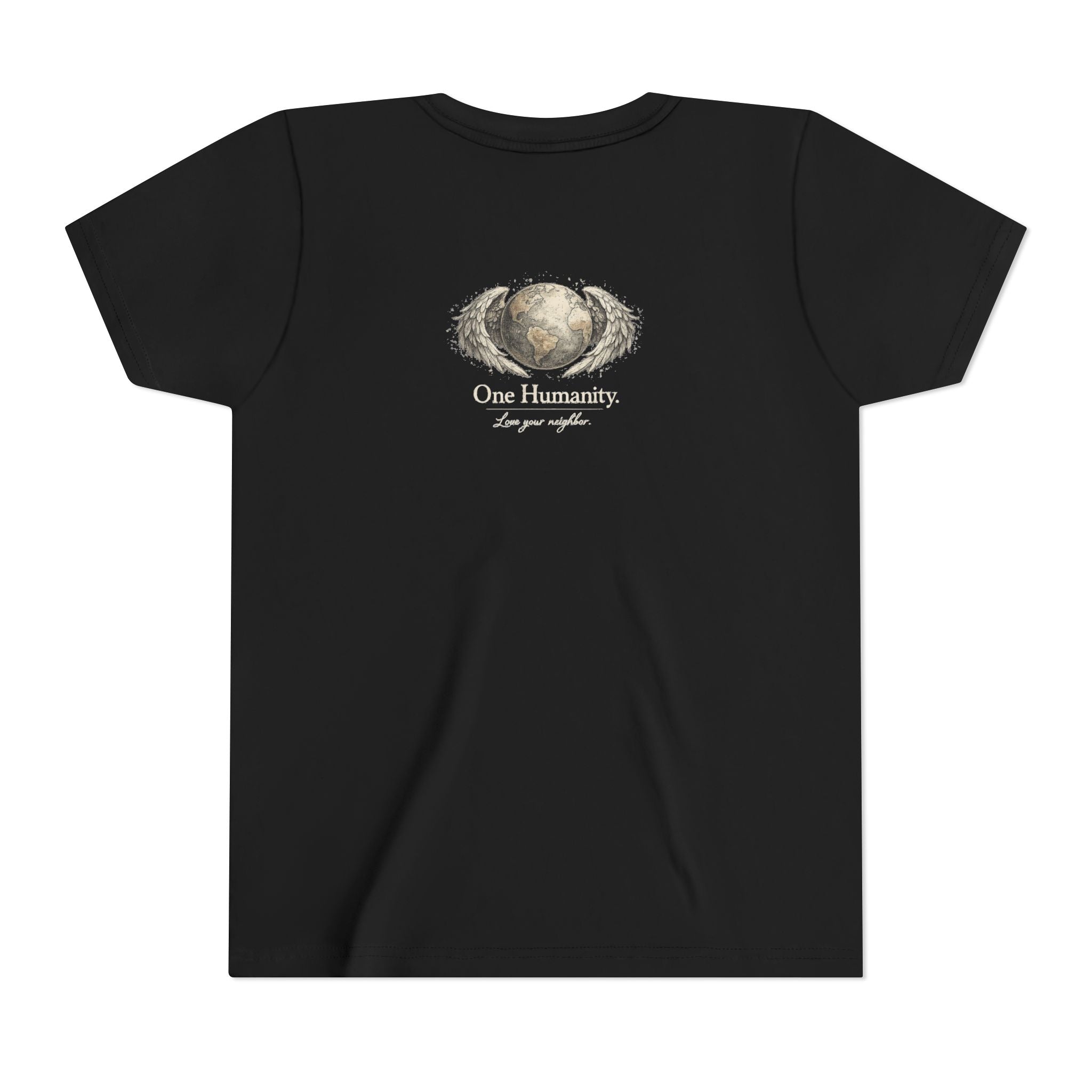 Youth “Quiet Kindness Changes Everything” Tee – Kids Inspirational T-Shirt with Earth & Friends Graphic