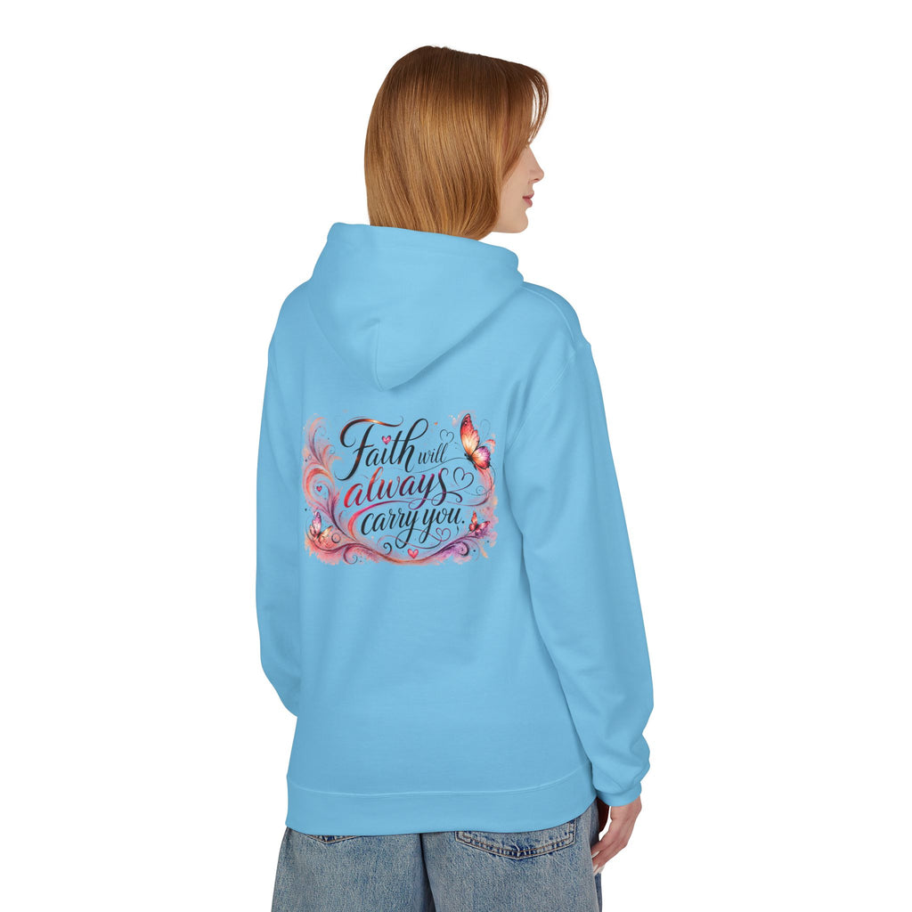 Faith Will Always Carry You Hoodie | Butterfly Christian Inspirational Pullover