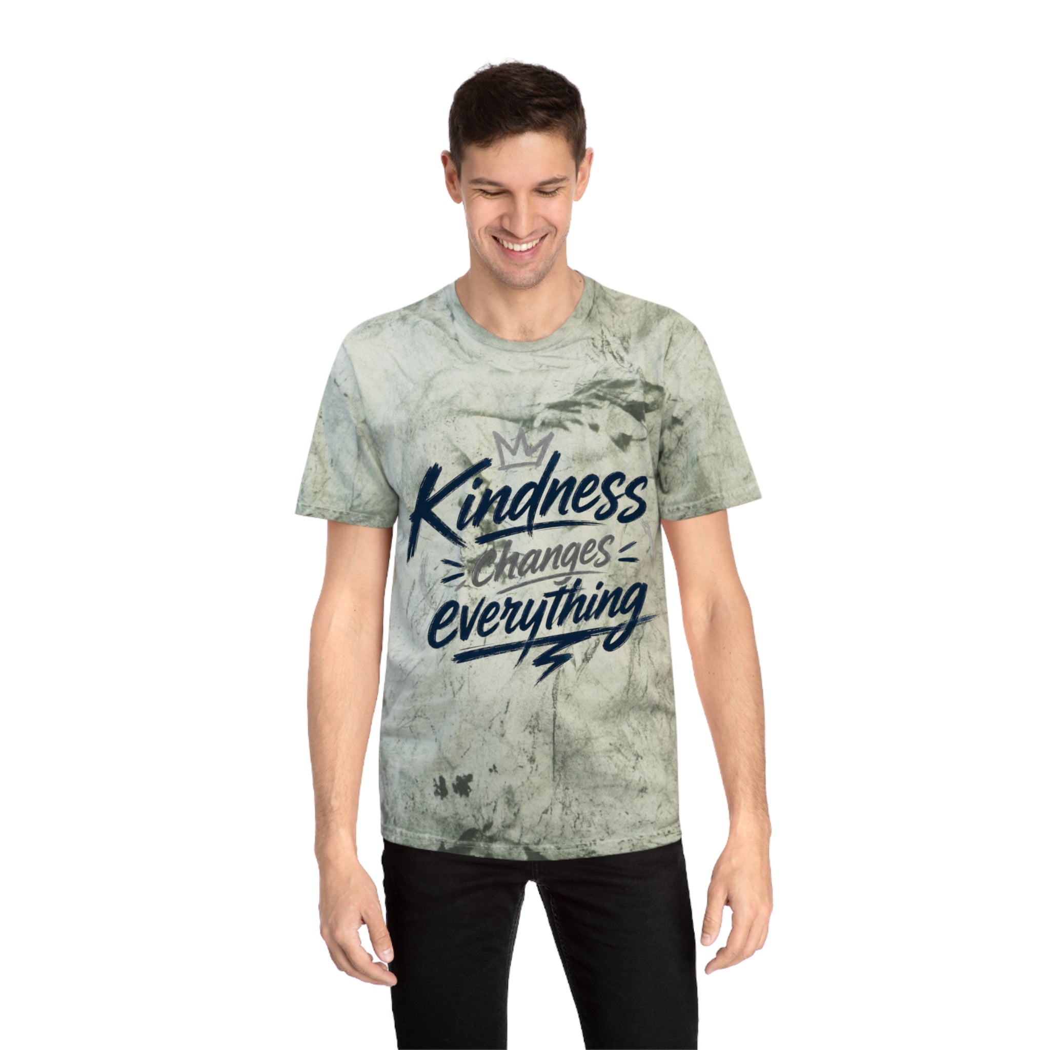 Kindness Changes Everything Tie-Dye T-Shirt – Inspirational Color Blast Graphic Tee