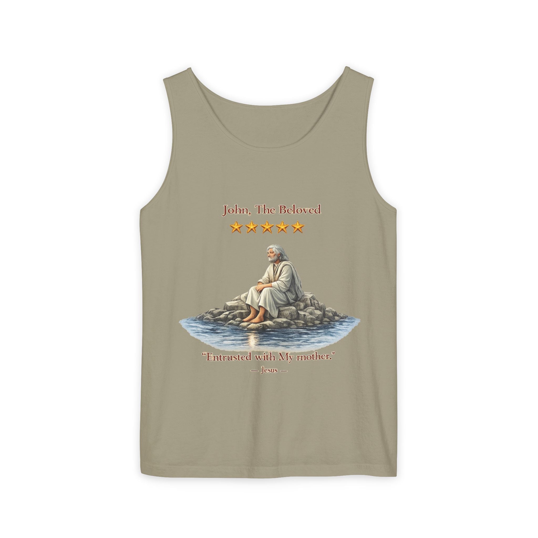 "John, the Beloved Review" Tank Top — "Entrusted with My Mother" Christian Faith Graphic Tank-⭐ Five-Star Faith Series⭐