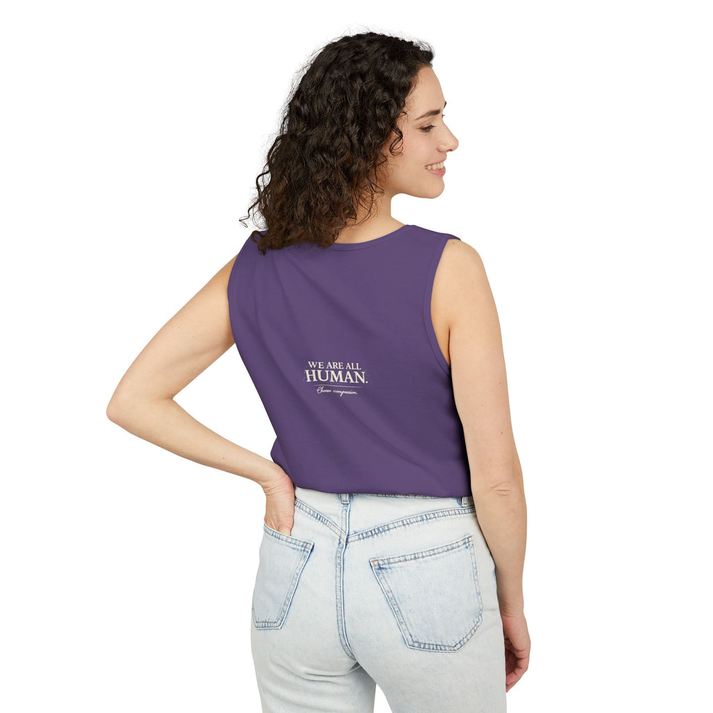 “Every Heart Beats the Same” Vintage Surf Tank Top – Garment-Dyed Coastal Unity Tank