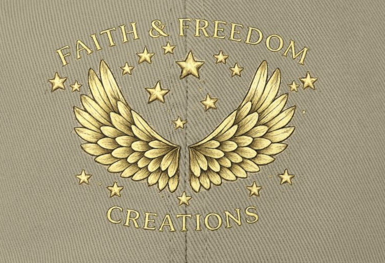 Faith & Freedom – Distressed Cap | Vintage Winged Stars Embroidered Hat