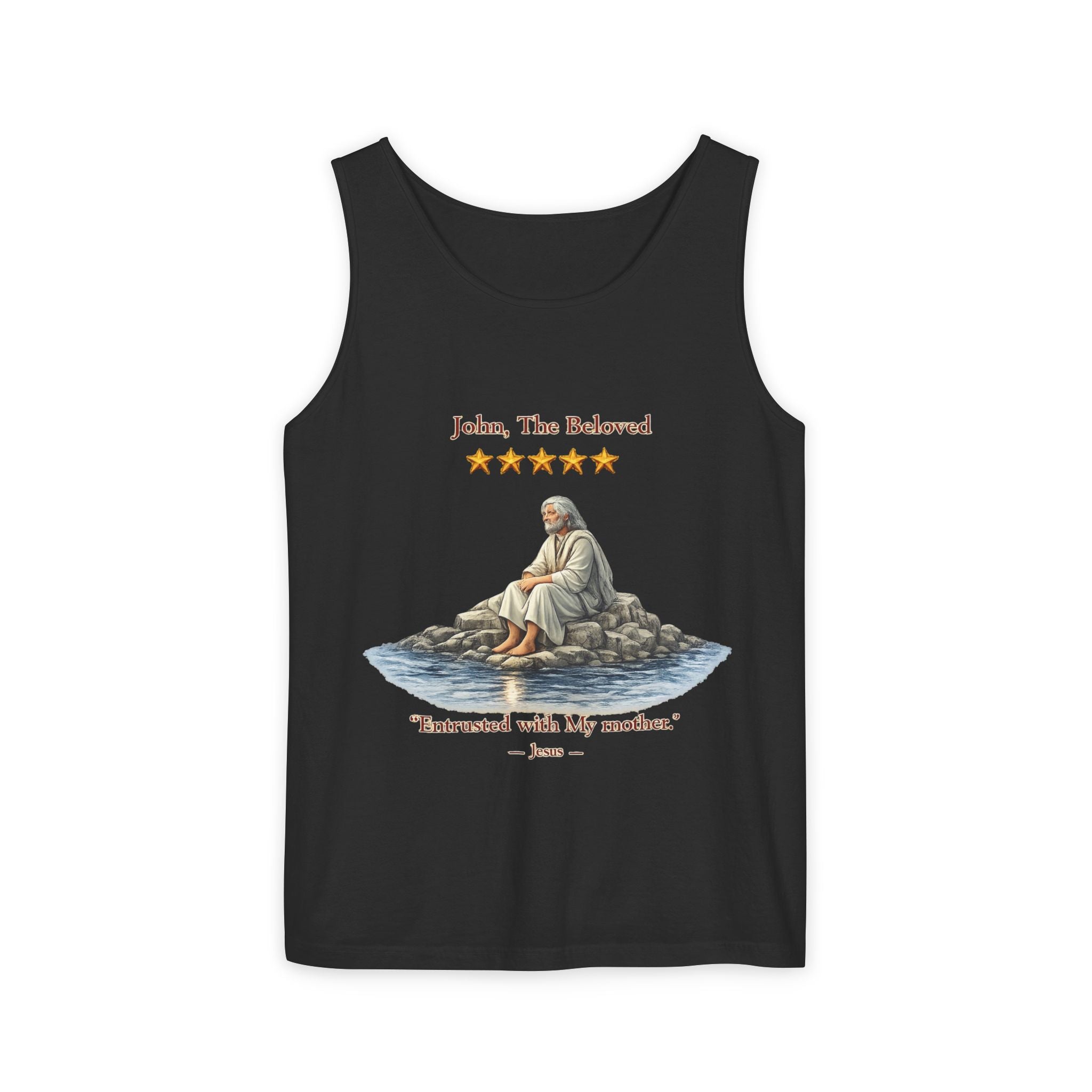 "John, the Beloved Review" Tank Top — "Entrusted with My Mother" Christian Faith Graphic Tank-⭐ Five-Star Faith Series⭐