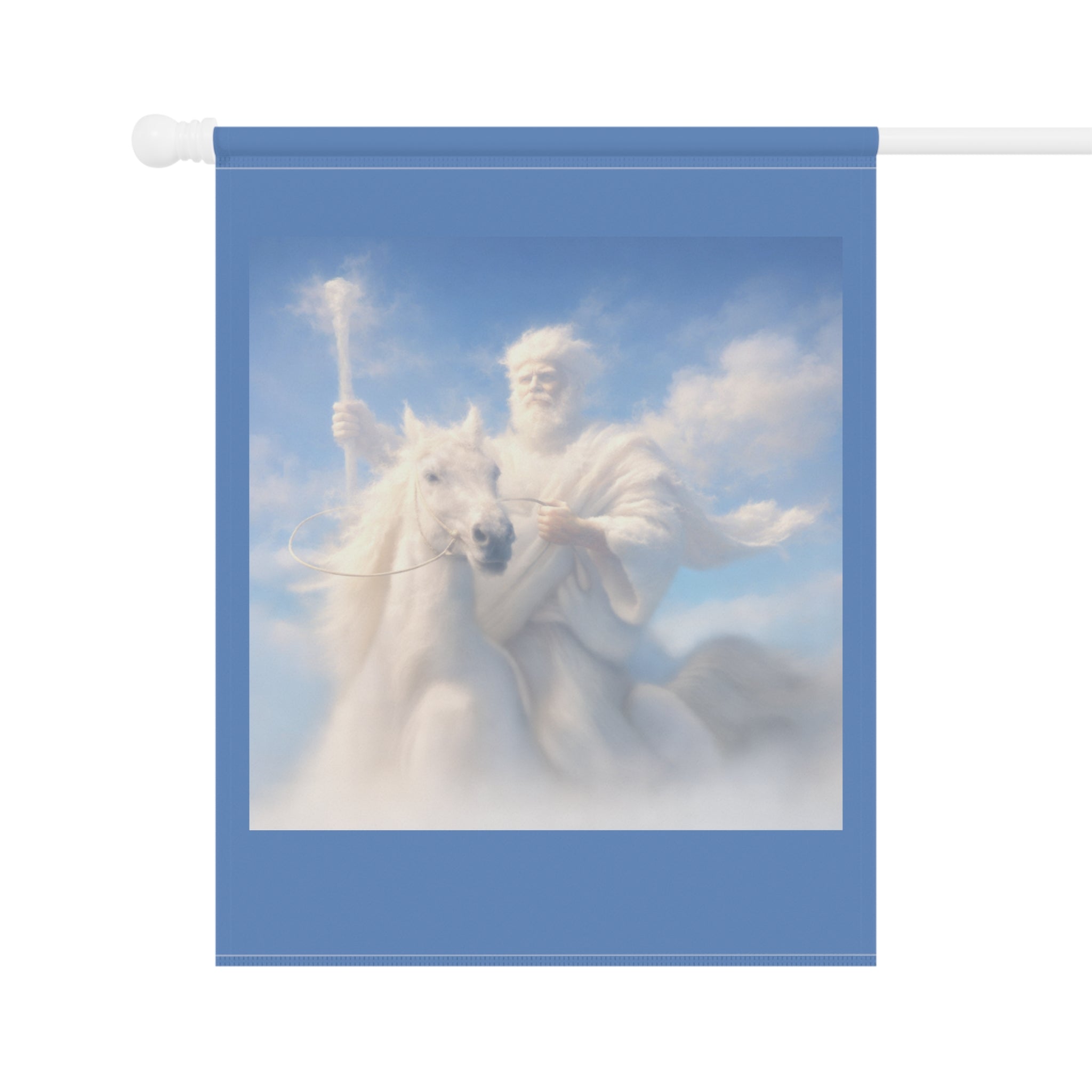 Jesus on White Horse Garden Flag | Christian Outdoor Banner | Inspirational Faith Garden Decor