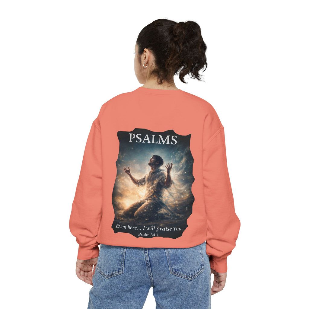 Psalm 34:1 Crewneck Sweatshirt | Inspirational Christian Graphic Sweatshirt | Faith Apparel