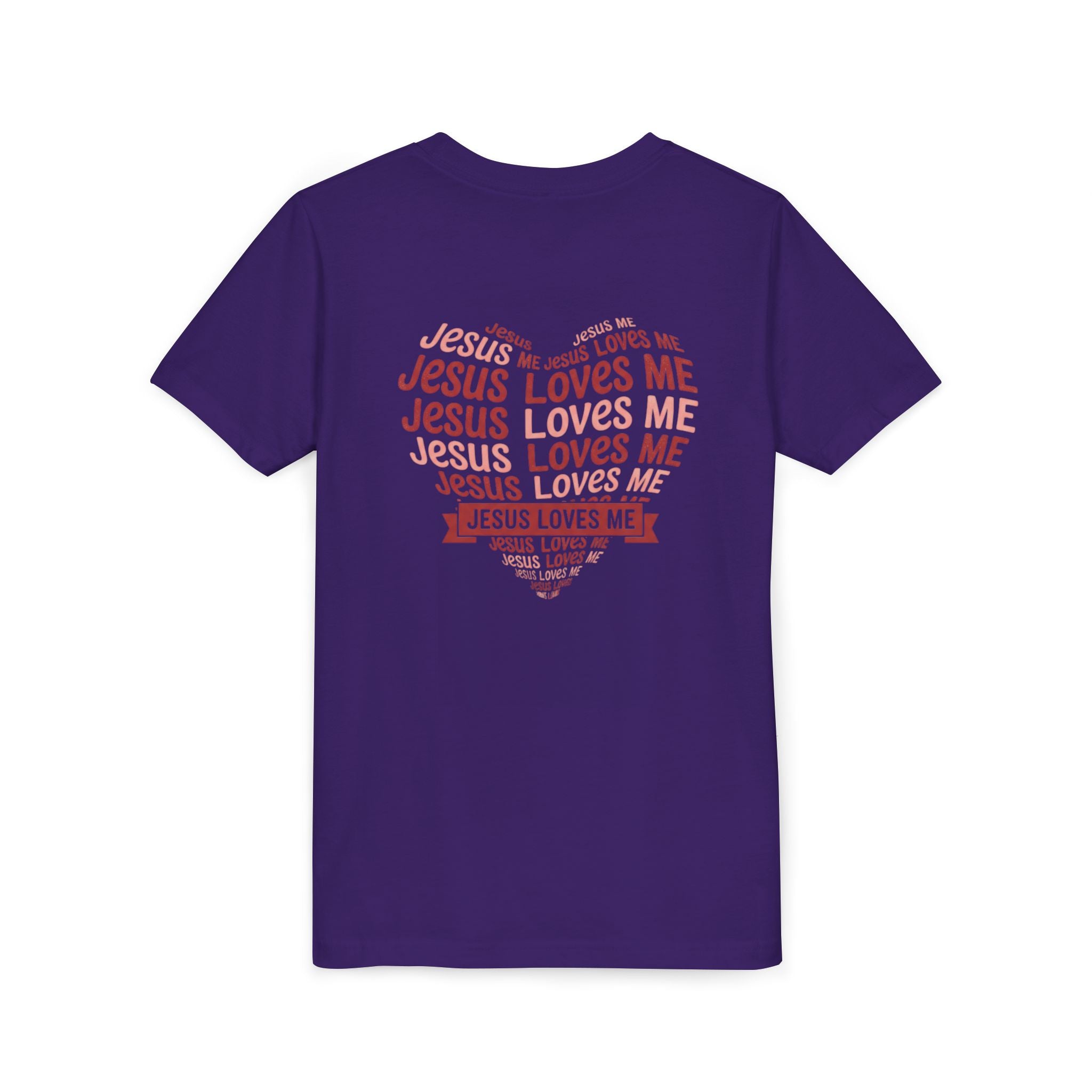 Jesus Loves Me Youth T-Shirt – Heart Word Cloud Christian Kids Tee | Faith Inspired Youth Shirt