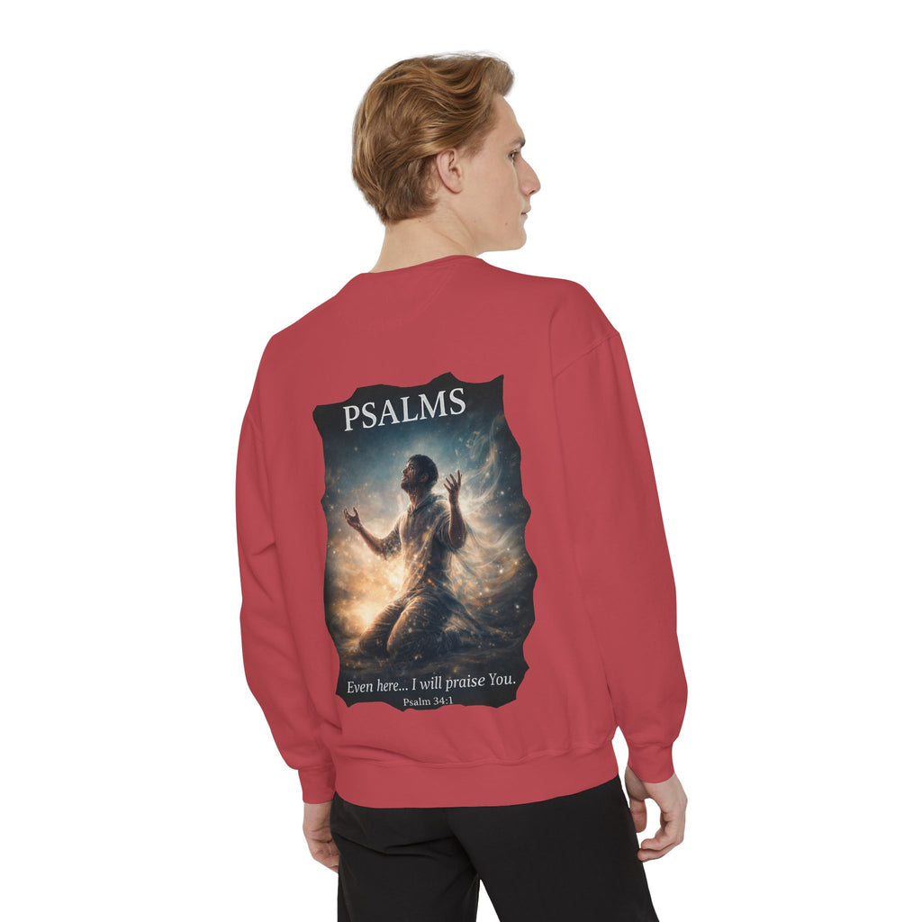 Psalm 34:1 Crewneck Sweatshirt | Inspirational Christian Graphic Sweatshirt | Faith Apparel