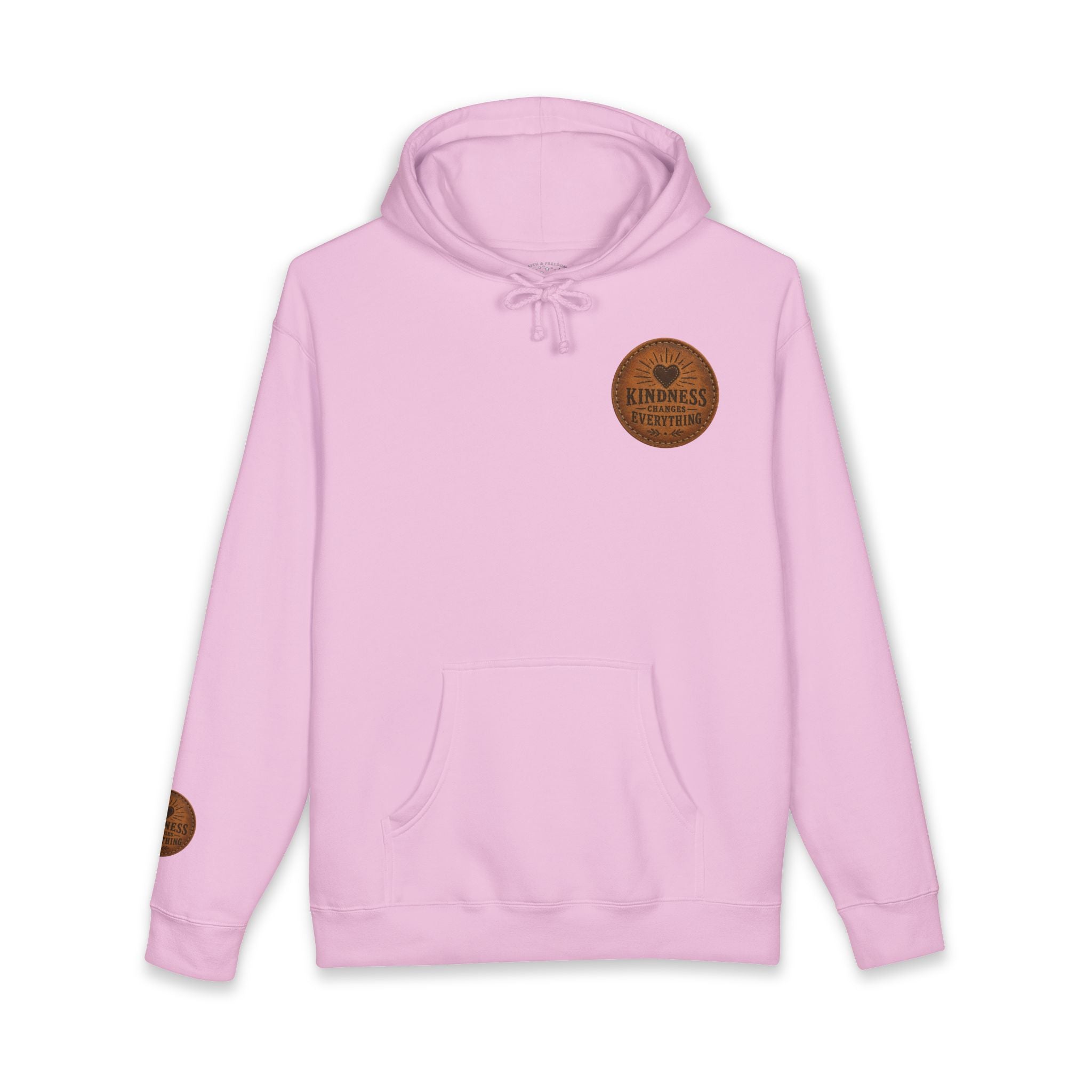Kindness Changes Everything Heavyweight Hoodie | Vintage Patch Christian Hoodie | Inspirational Fleece Sweatshirt