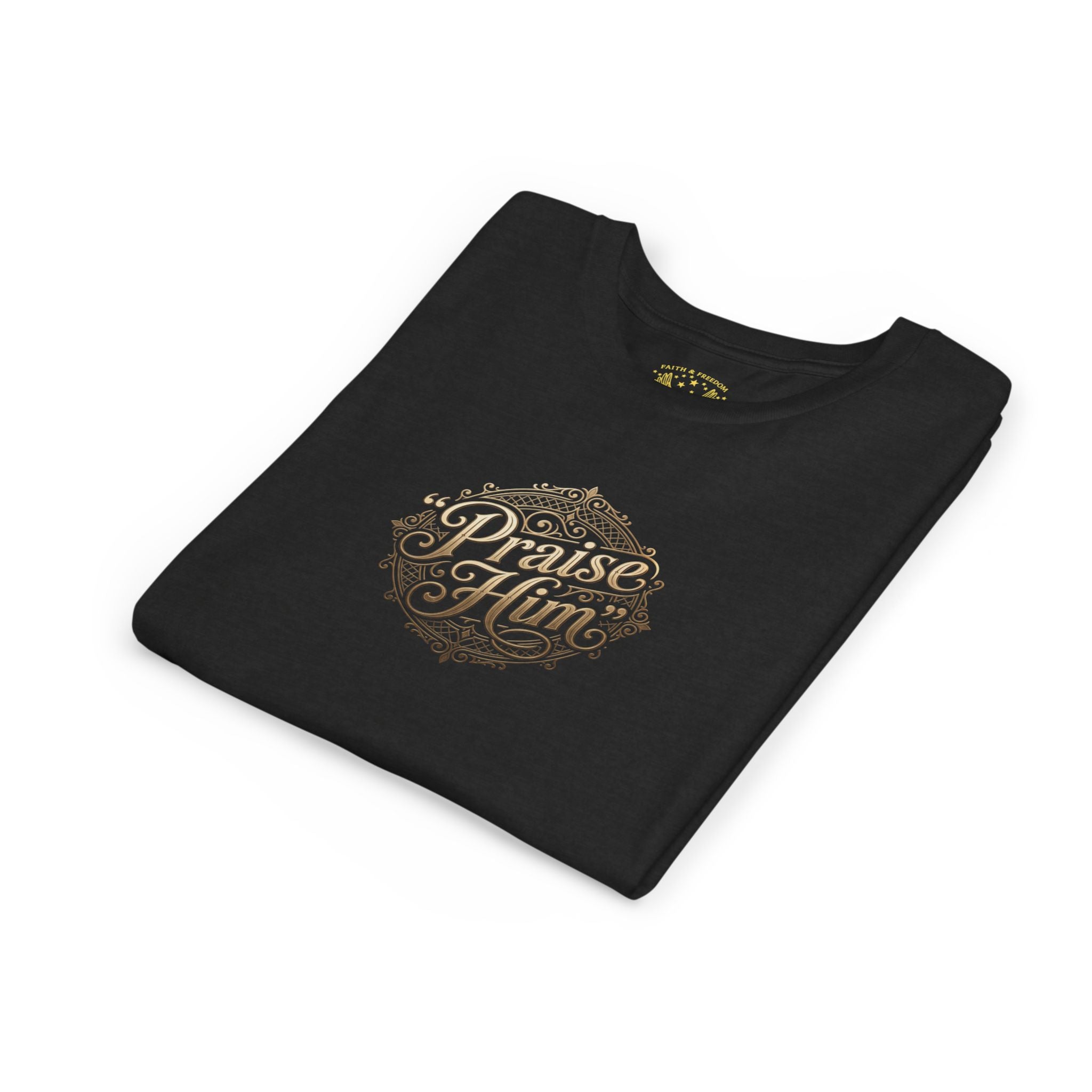 Praise Him Psalms 34:1 Youth T-Shirt | Christian Kids Faith Tee | Inspirational Youth Apparel