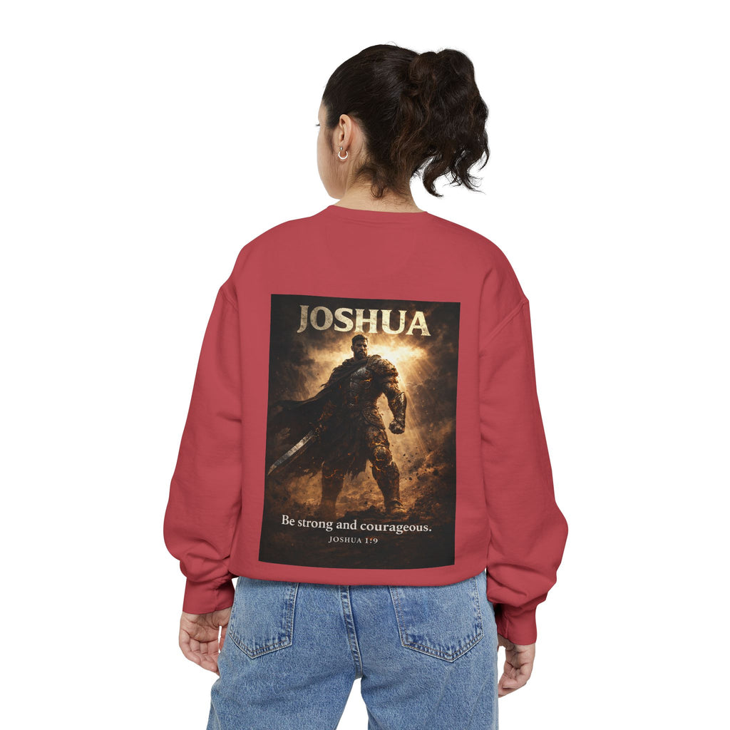 Joshua Courage Sweatshirt | Be Strong and Courageous Christian Crewneck | Inspirational Faith Apparel