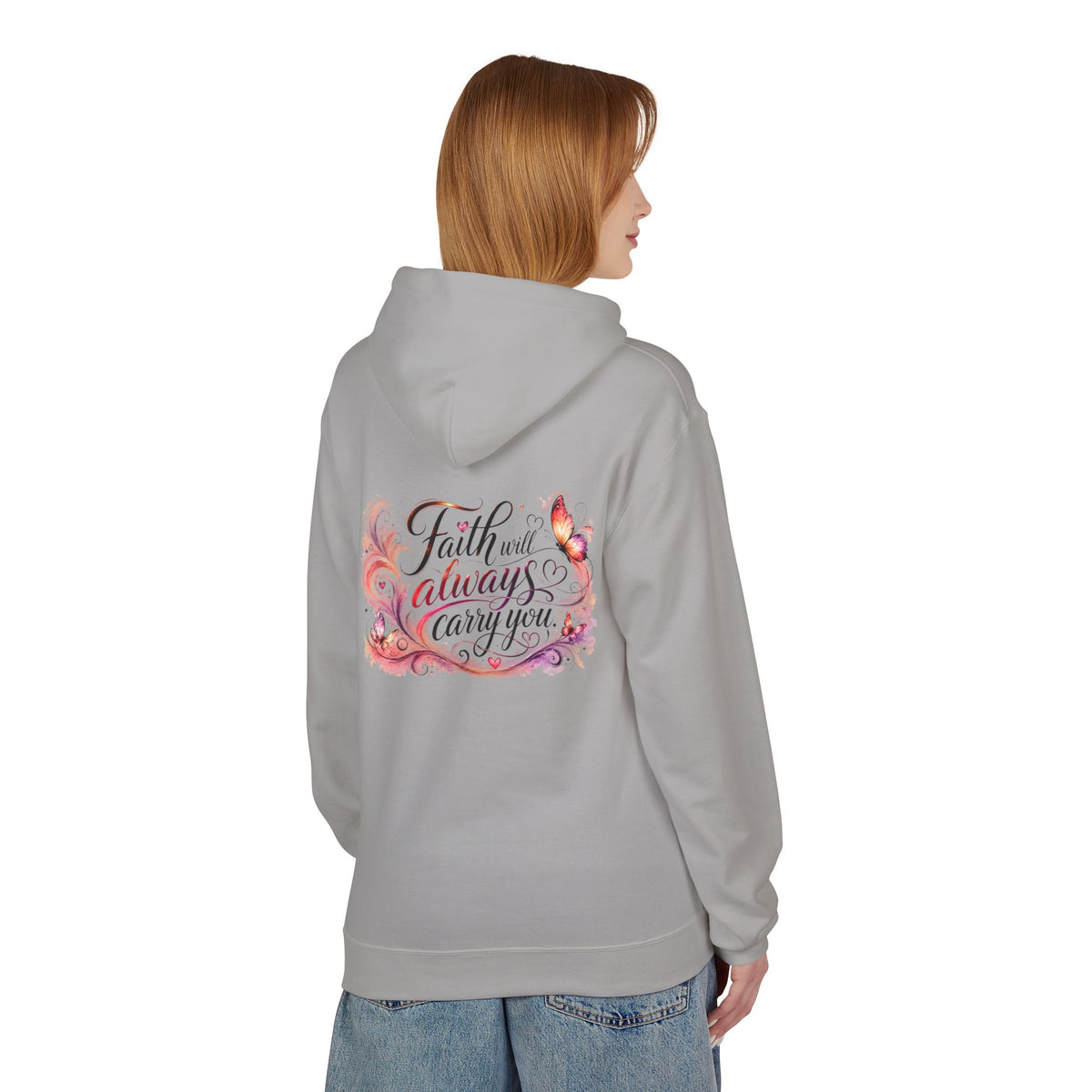Faith Will Always Carry You Hoodie | Butterfly Christian Inspirational Pullover