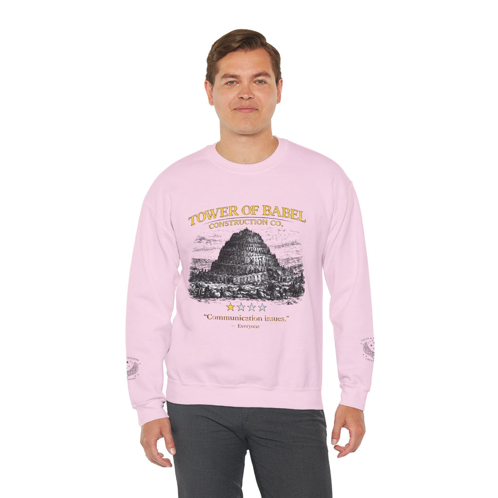 Tower of Babel – Crewneck Sweatshirt | “Review” Vintage Graphic – Five-Star Faith Series
