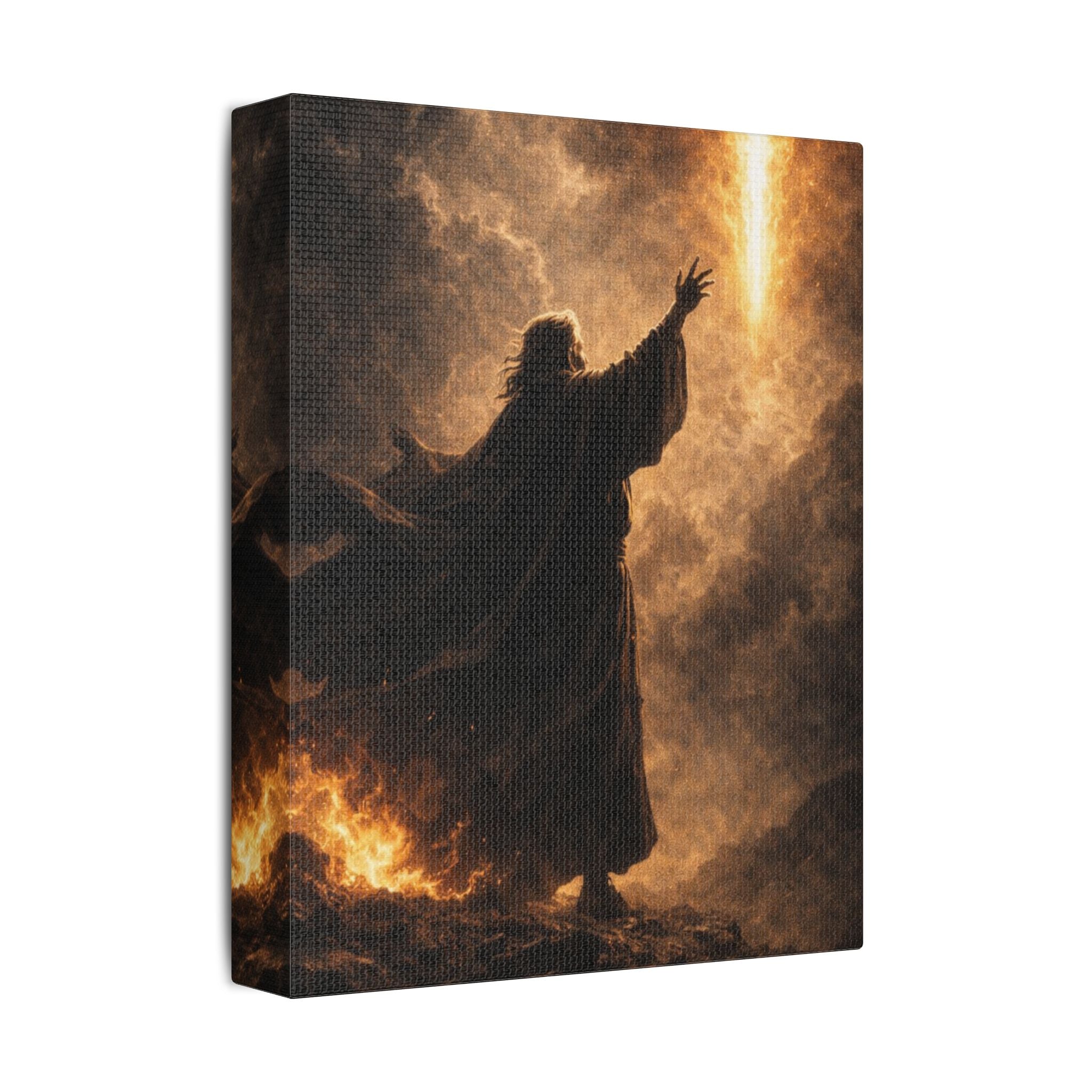 Biblical Moses Canvas Wall Art — 'Parting the Red Sea' Satin Print