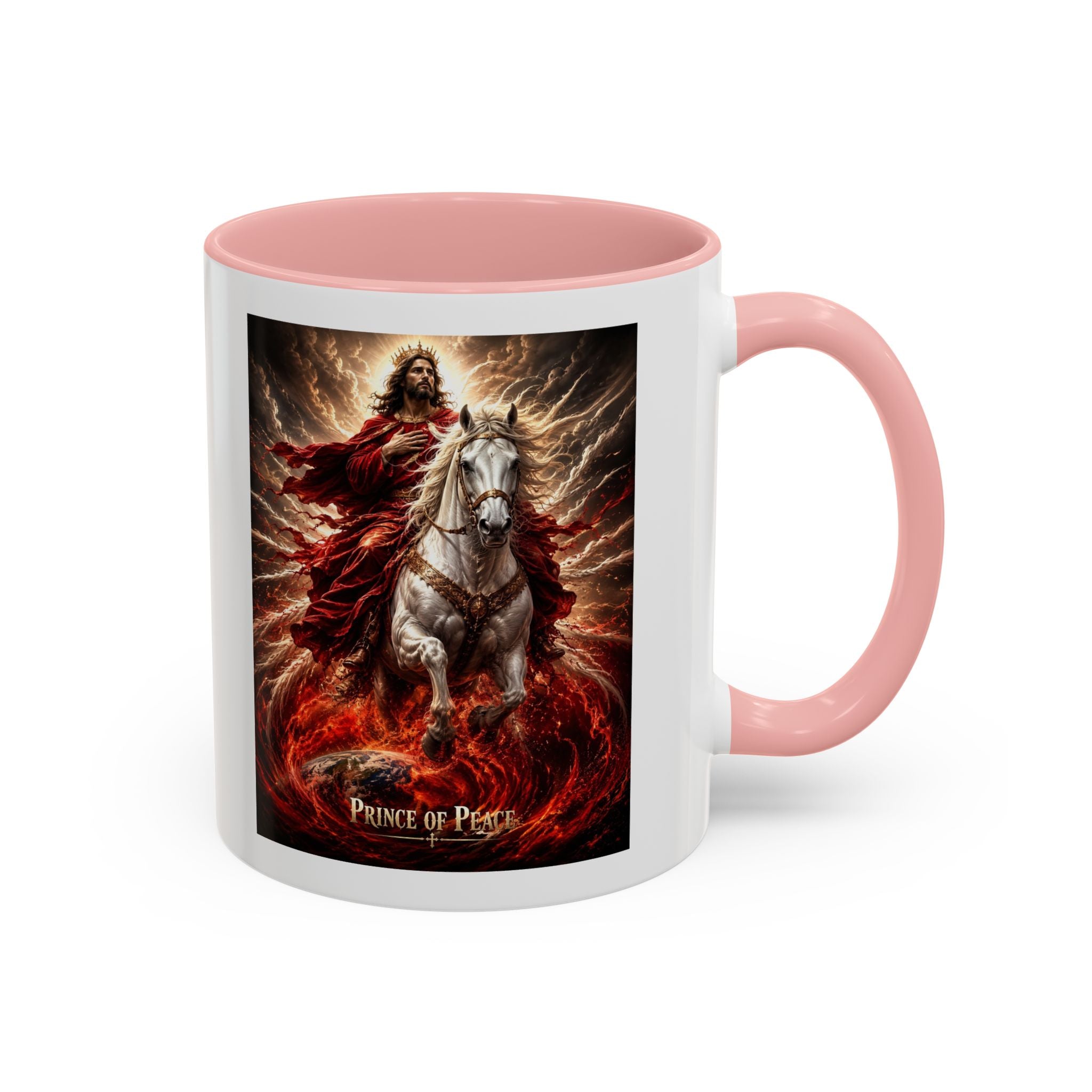 Prince of Peace Coffee Mug | Christian Jesus Rider Accent Mug | Inspirational Faith Gift