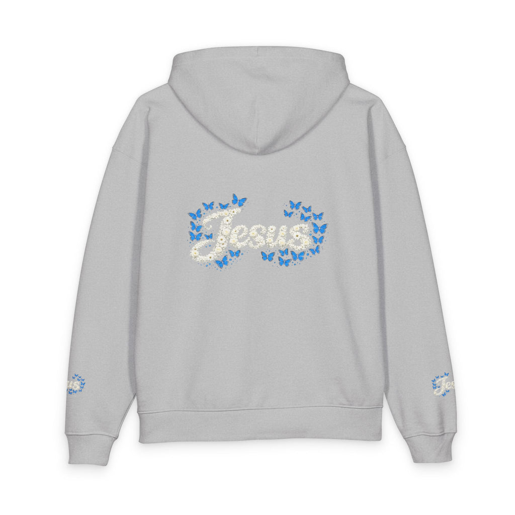 Jesus Floral Hoodie – Christian Faith Organic Pullover | Relaxed Fit Inspirational Hoodie