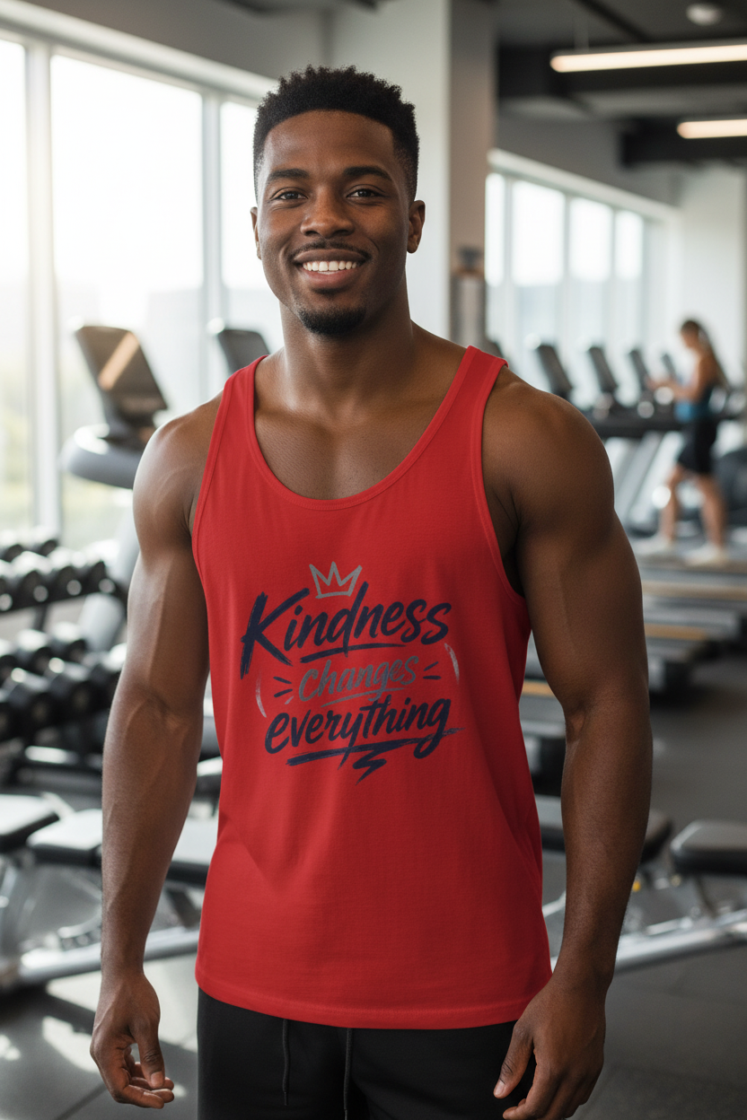 Men’s Kindness Changes Everything Tank Top – Inspirational Graphic Jersey Tank