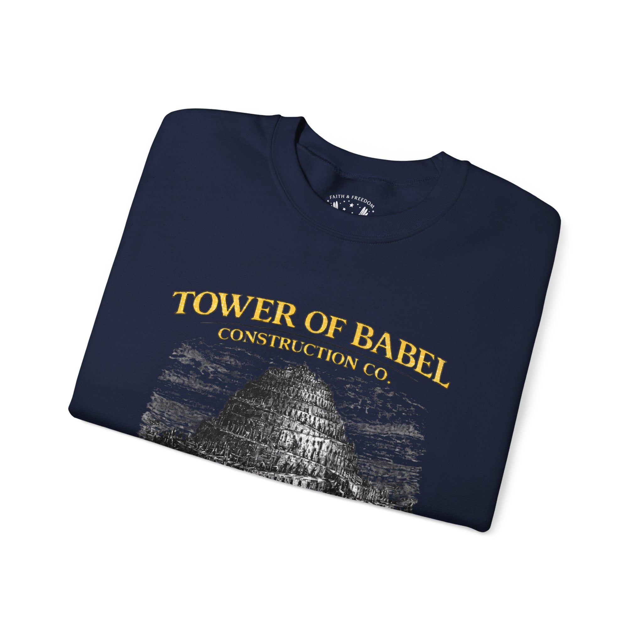 Tower of Babel – Crewneck Sweatshirt | “Review” Vintage Graphic – Five-Star Faith Series