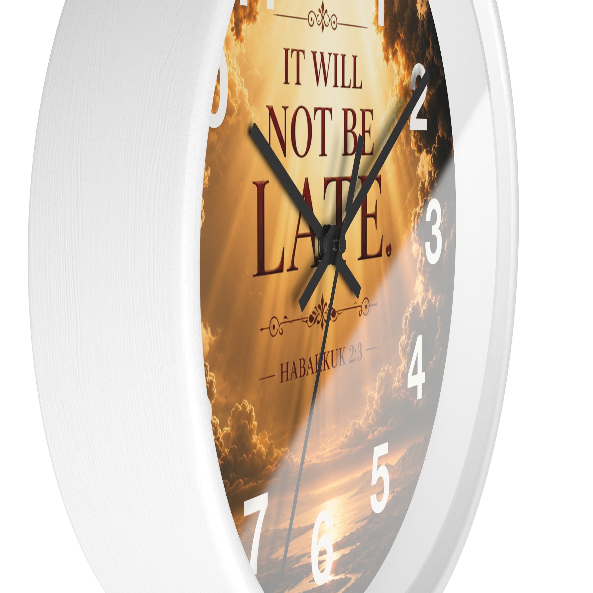 It Will Not Be Late Wall Clock | Habakkuk 2:3 Christian Scripture Clock | Inspirational Faith Decor