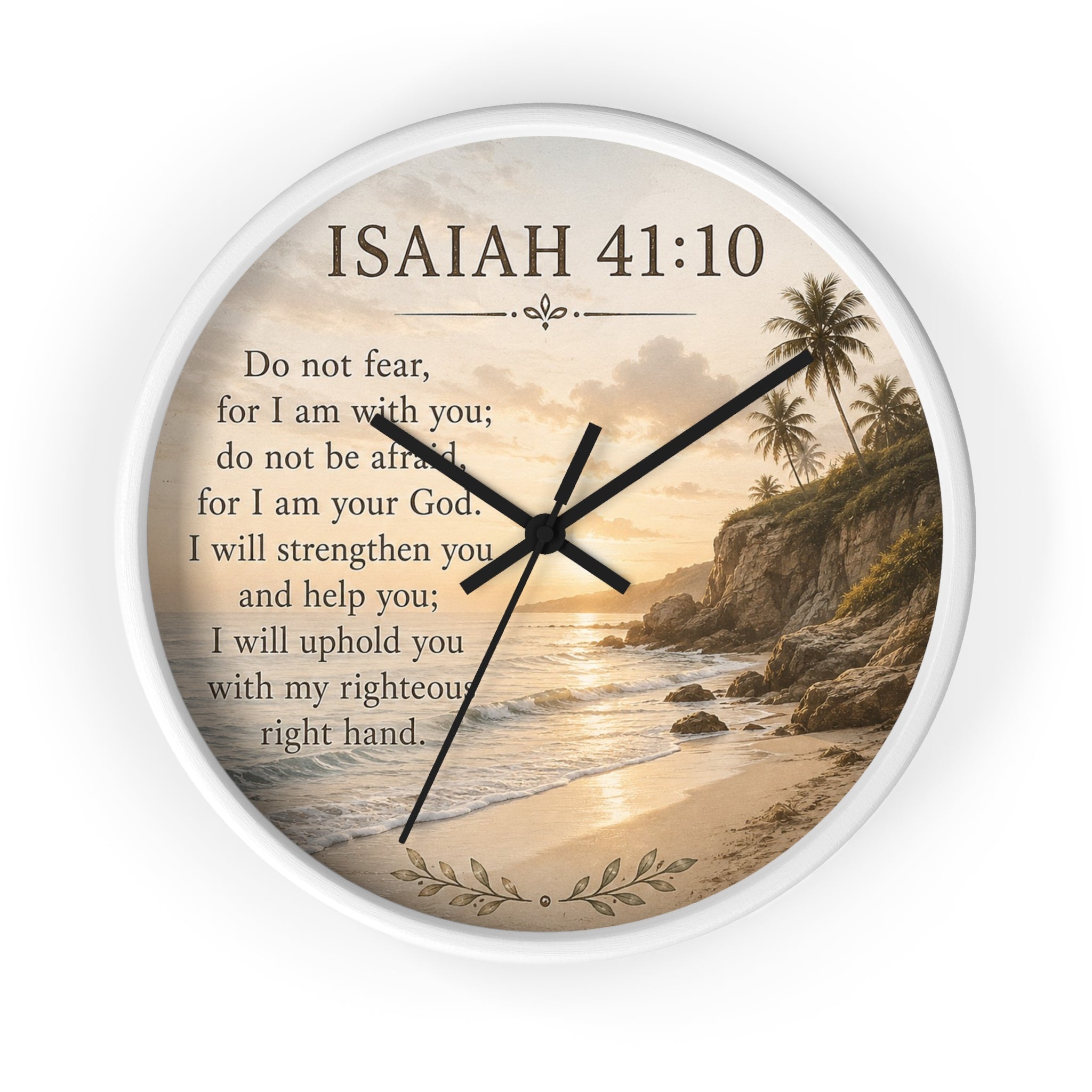 Isaiah 41:10 Wall Clock | Inspirational Christian Scripture Clock | Faith Home Decor