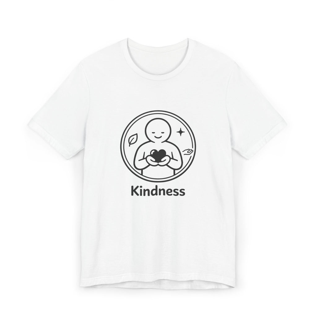 Kindness Minimalist T-Shirt | Inspirational Heart Emblem Tee | Soft Everyday Graphic Shirt