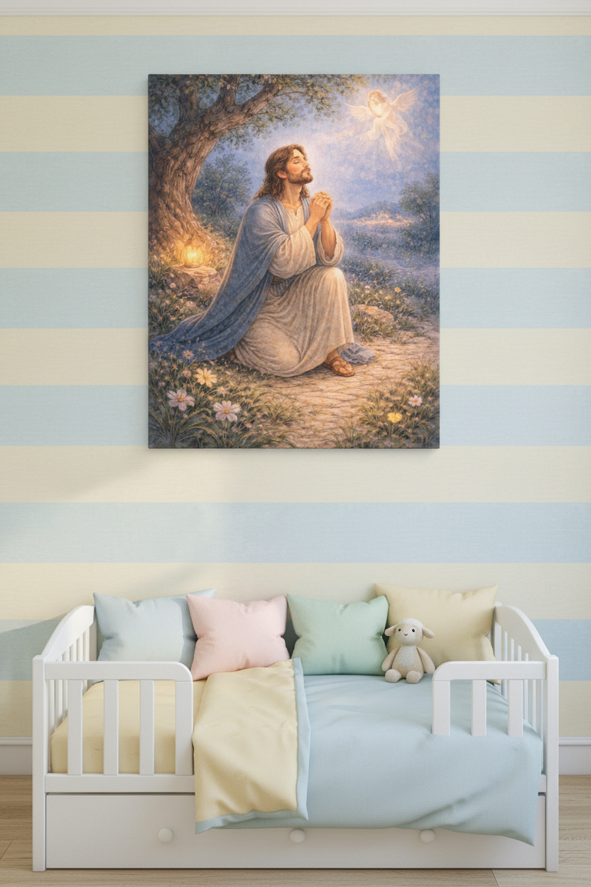 Jesus Talks to His Father, Jehovah Canvas — Matthew 26:36 Prayer Wall Art
