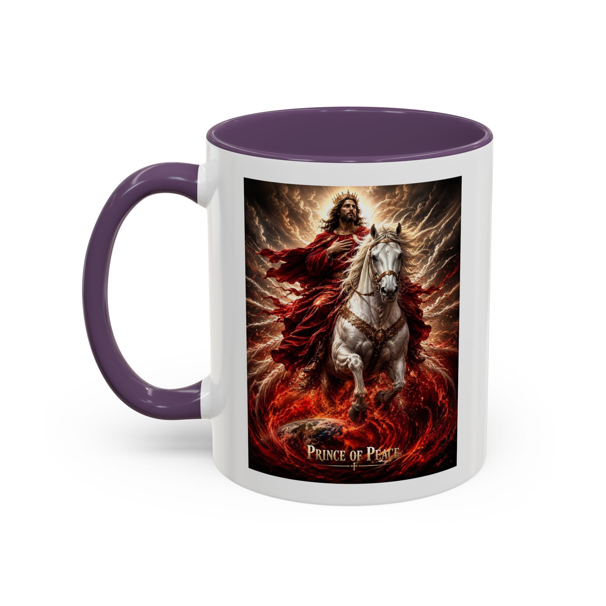 Prince of Peace Coffee Mug | Christian Jesus Rider Accent Mug | Inspirational Faith Gift