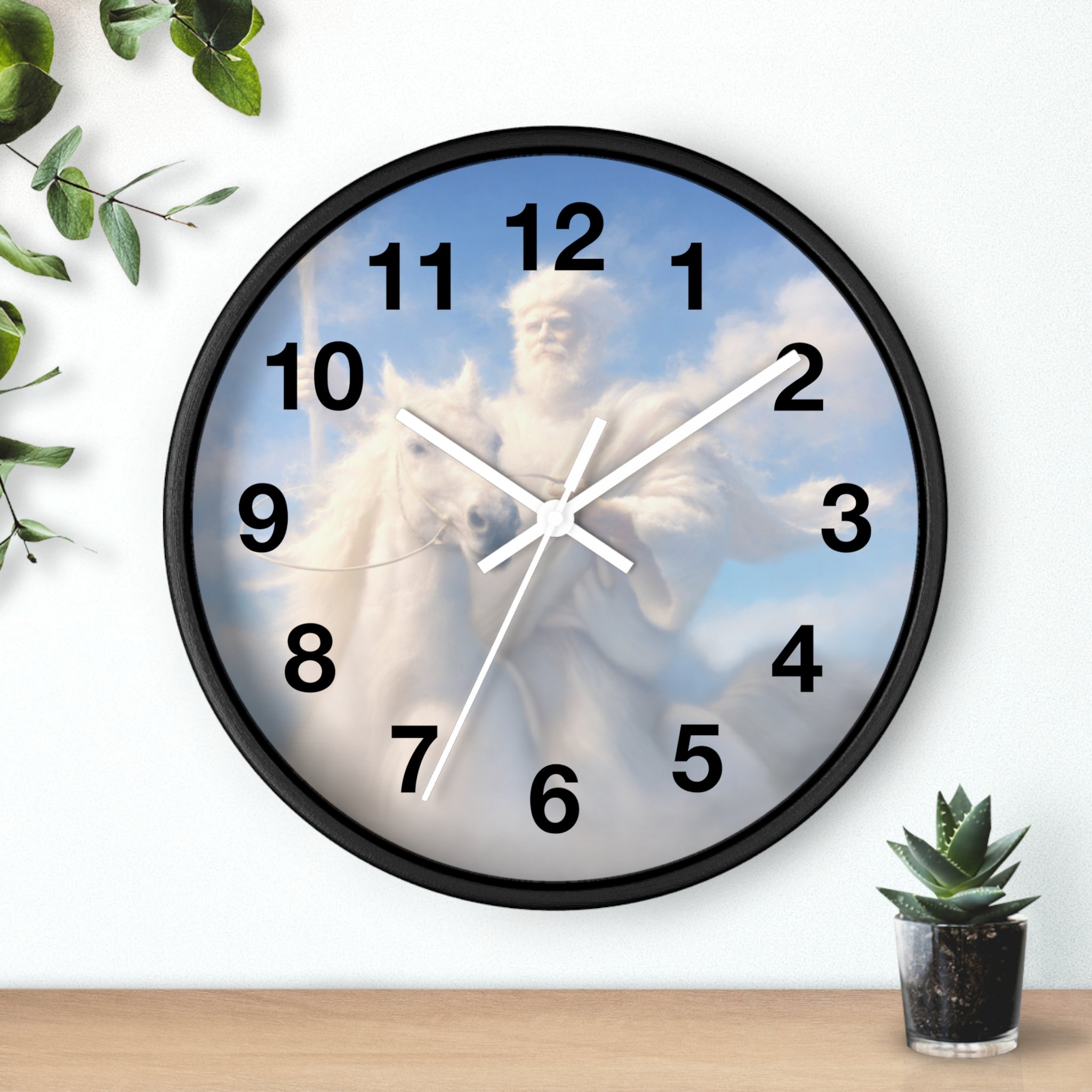 Jesus Riding on the Clouds Wall Clock | Christian Religious Clock | Inspirational Faith Home Decor