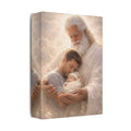 Safely in His Hands Canvas — 'Dad & Baby' Sleeping in God's Embrace Wall Art