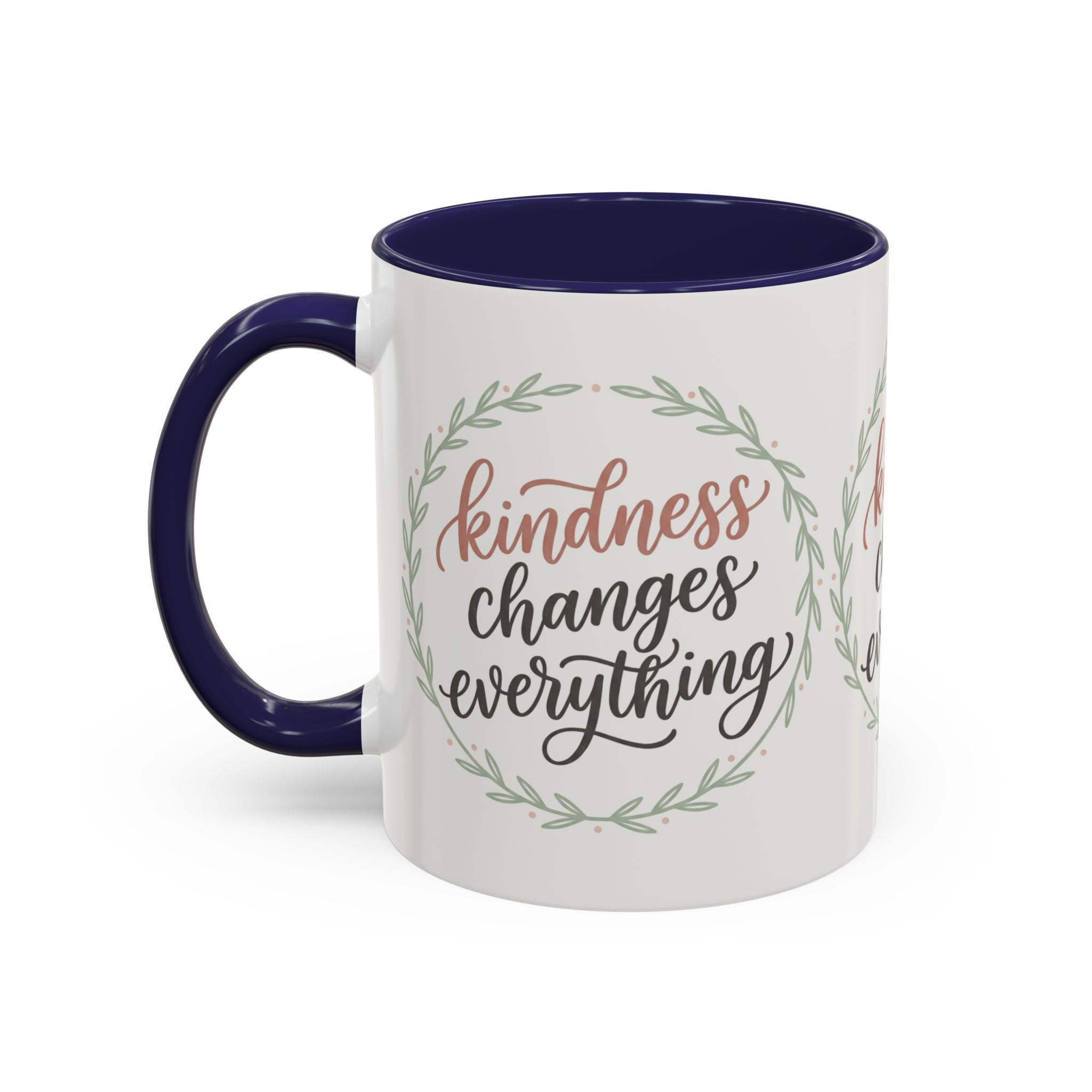 Kindness Changes Everything Accent Coffee Mug | Inspirational Ceramic Mug | Faith Freedom Creations